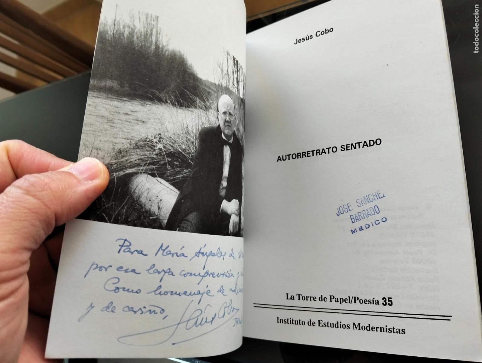 Libros de segunda mano: Literatura. Dedicado. Poesia. Autorretrato Sentado, Jesus Cobo, Con Carta autografa, 1995 L55