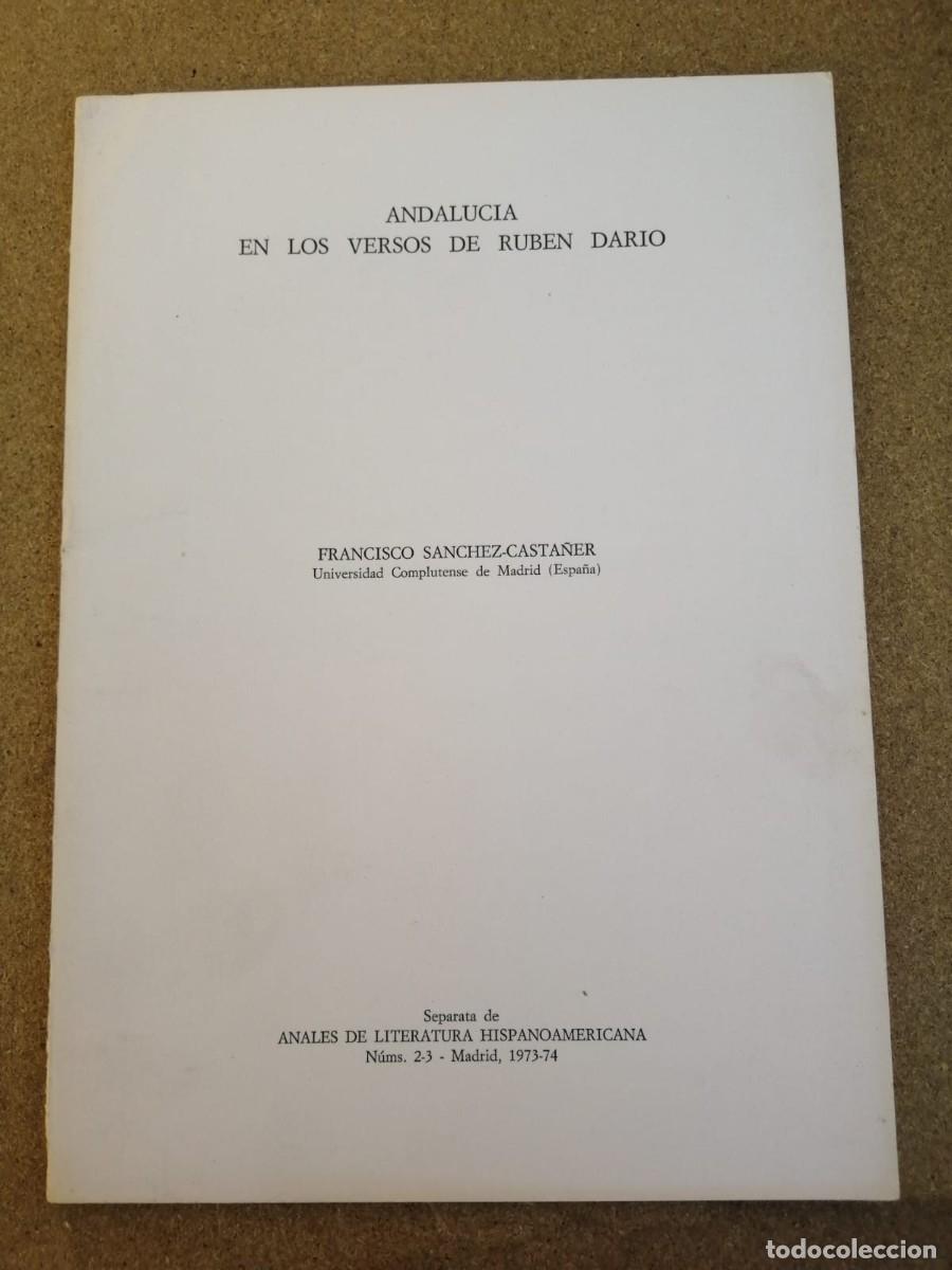 Gebrauchte B&uuml;cher: ANDALUCIA EN LOS VERSOS DE RUBEN DARIO (FRANCISCO SANCHEZ CASTA&Ntilde;ER)