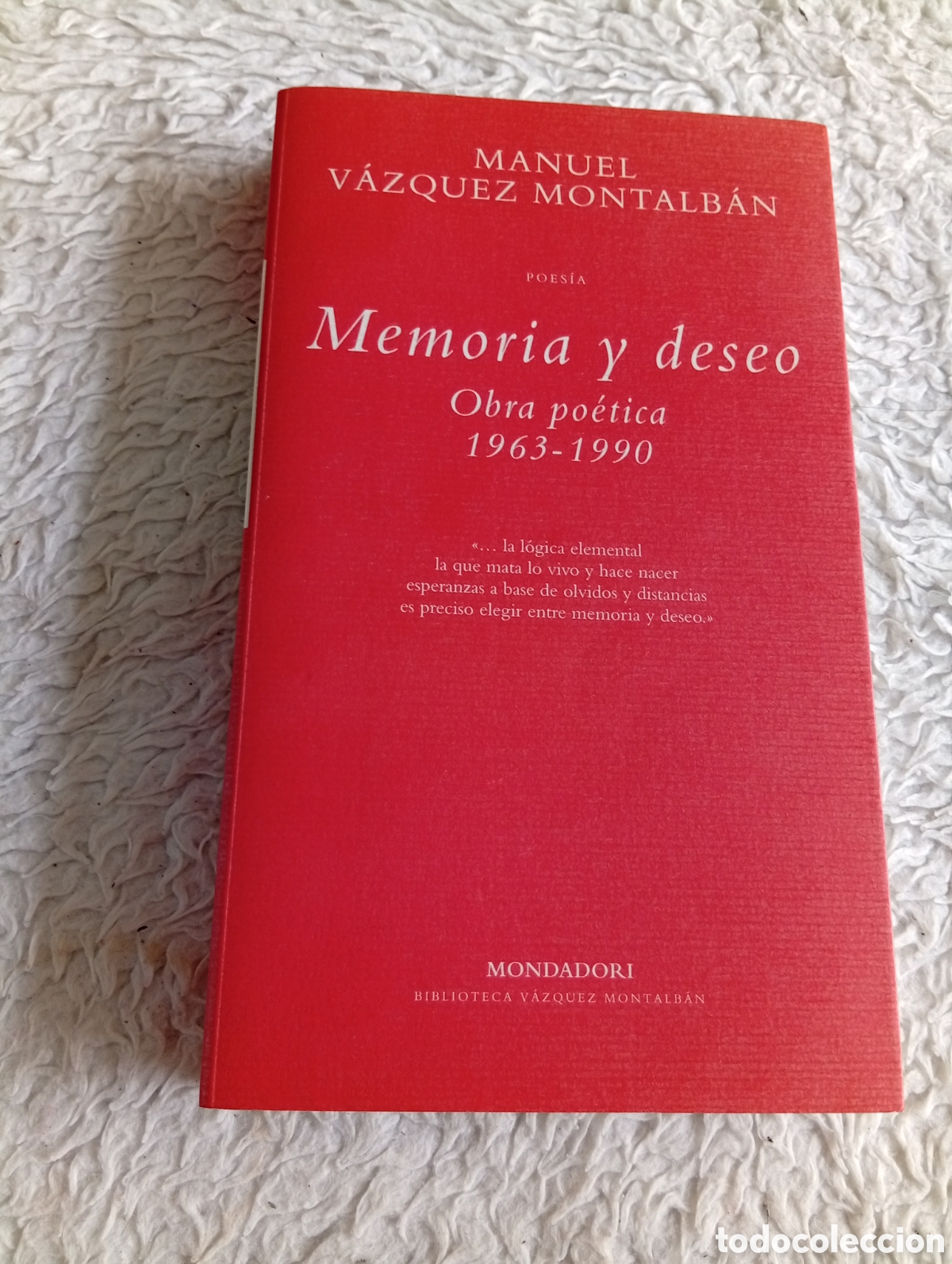 Libros de segunda mano: Memoria y deseo. Manuel Vazquez Montalb&aacute;n