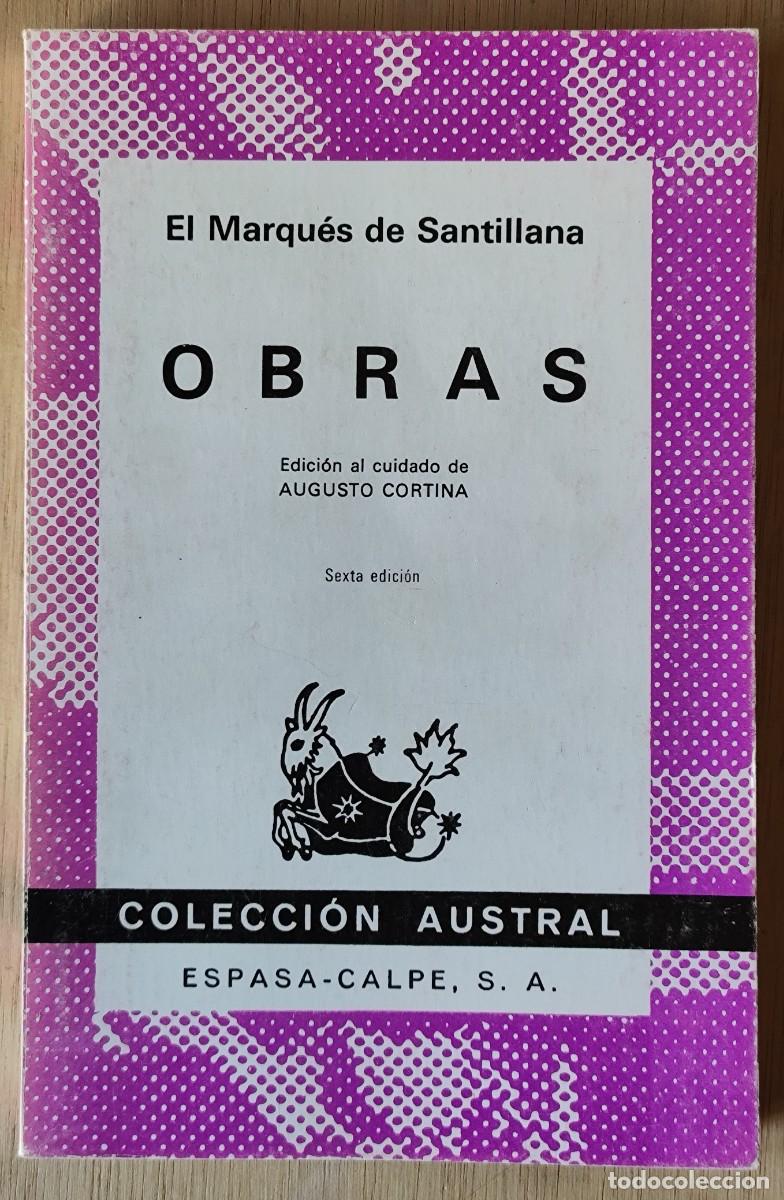 Libros de segunda mano: Obras/Marqu&eacute;s de Santillana - Espasa-Calpe
