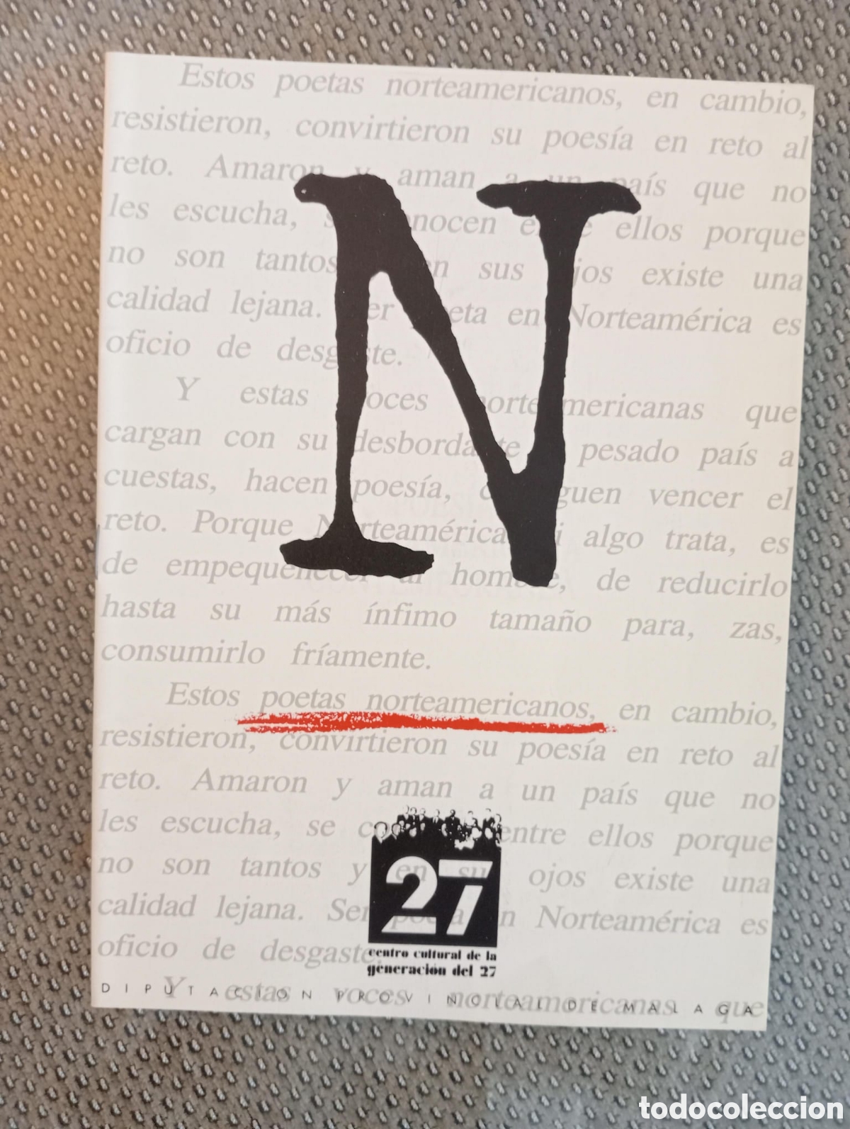 Libros de segunda mano: Poetas norteamericanos. Centro Cultural de la Generaci&oacute;n del 27. Diputaci&oacute;n de M&aacute;laga