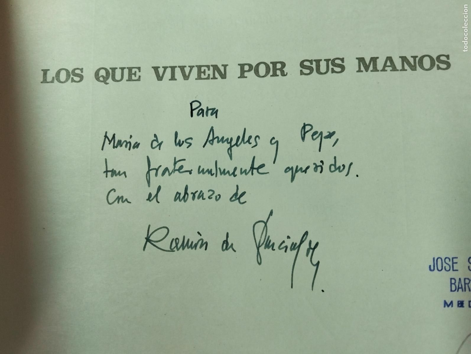 Libros de segunda mano: Dedicado. Poesia. Los que Viven Por sus Manos, Ramon de Garciasol, ed. Javalambre, 1970 L55