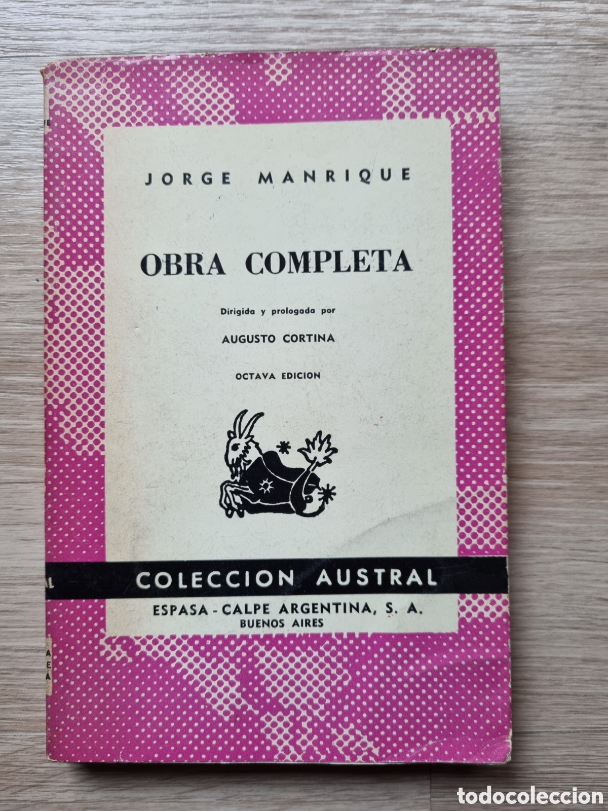 Second hand books: Jorge Manrique. Obras Completas. Colecci&oacute;n Austral. Ed. Espasa-Calpe Argentina. N⁰135. A&ntilde;o 1965