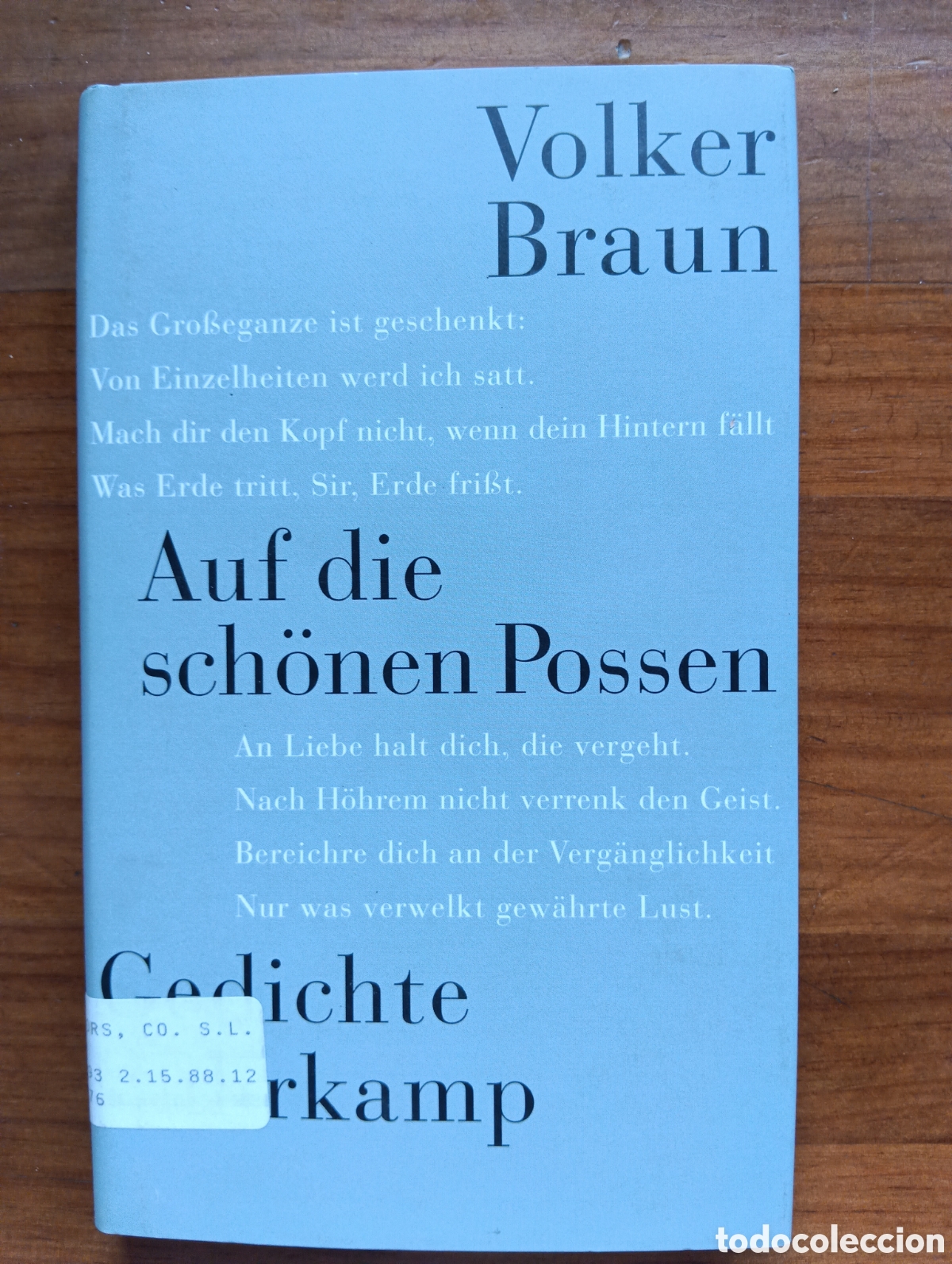 Libros de segunda mano: Auf die sch&ouml;nen Possen, Volker Braun