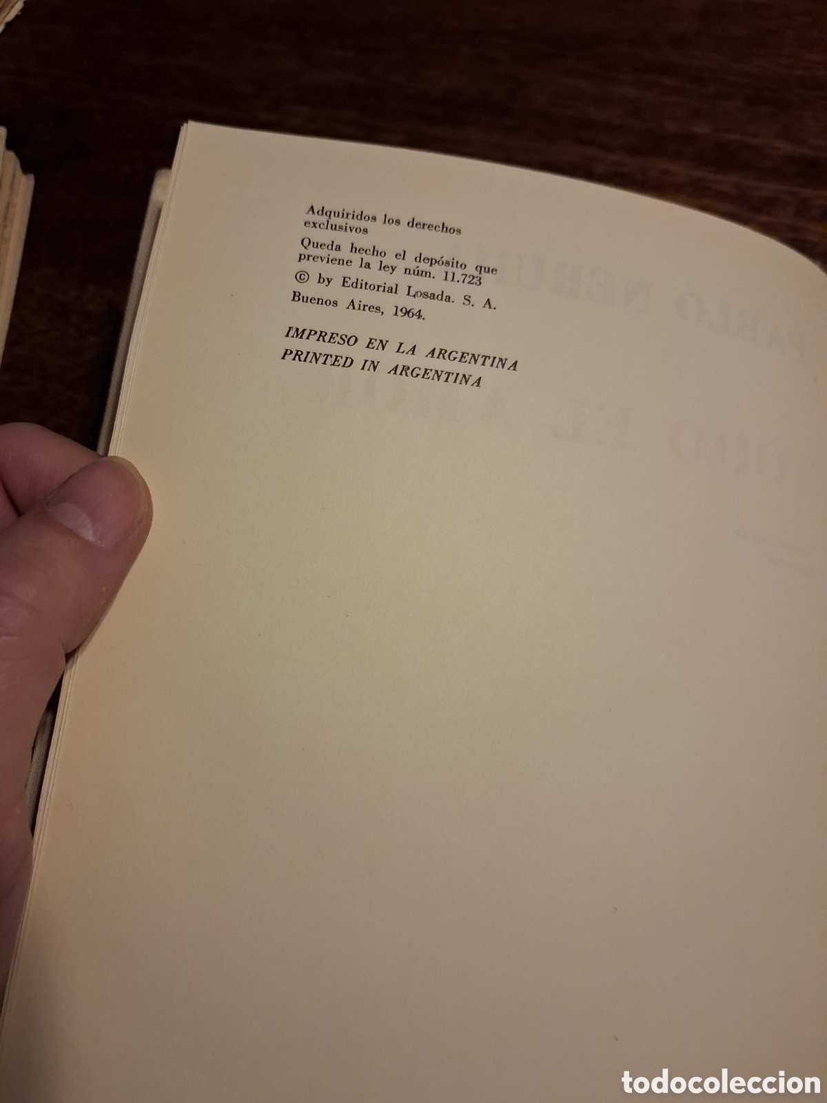 Libros de segunda mano: Todo el amor, Pablo Neruda (primera edici&oacute;n) - Foto 3