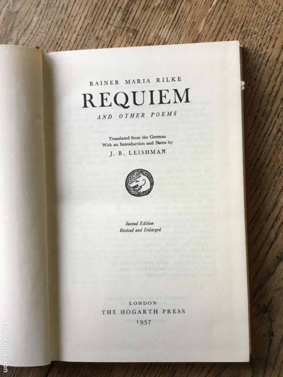 Second hand books: RAINER MARIA RILKE // REQUIEM AND OTHER POEMS // 1957 // EN INGLES