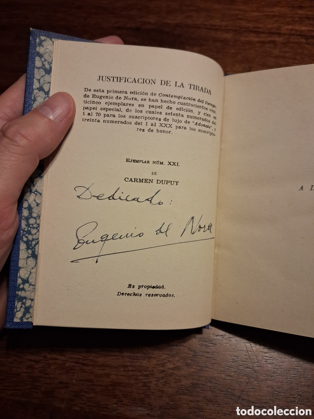 Libros de segunda mano: Contemplaci&oacute;n del tiempo, Eugenio de Nora (ejemplar dedicado por el autor)