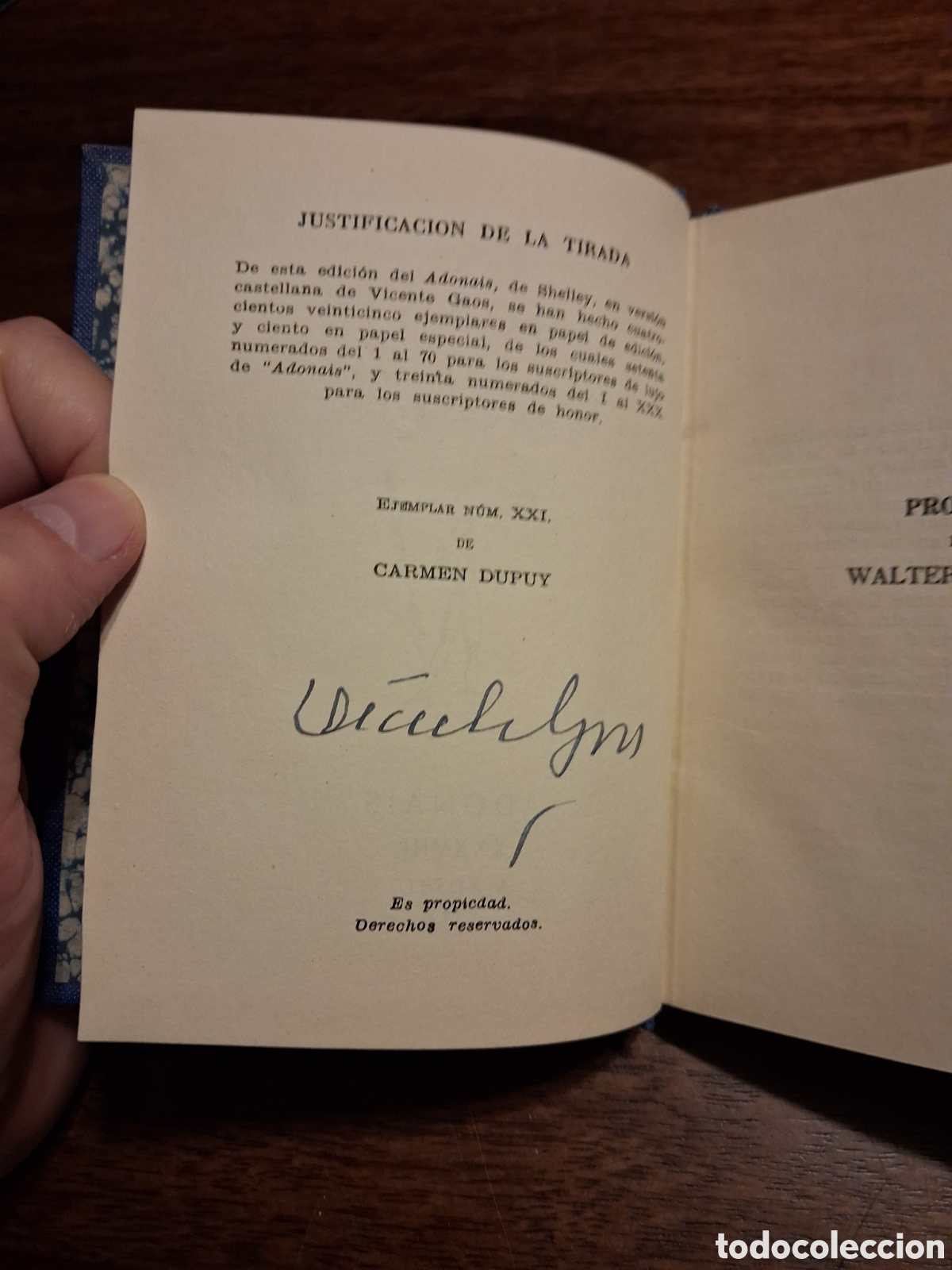 Libros de segunda mano: Adonais, Percy B. Shelley (con la firma del traductor, Vicente Gaos)