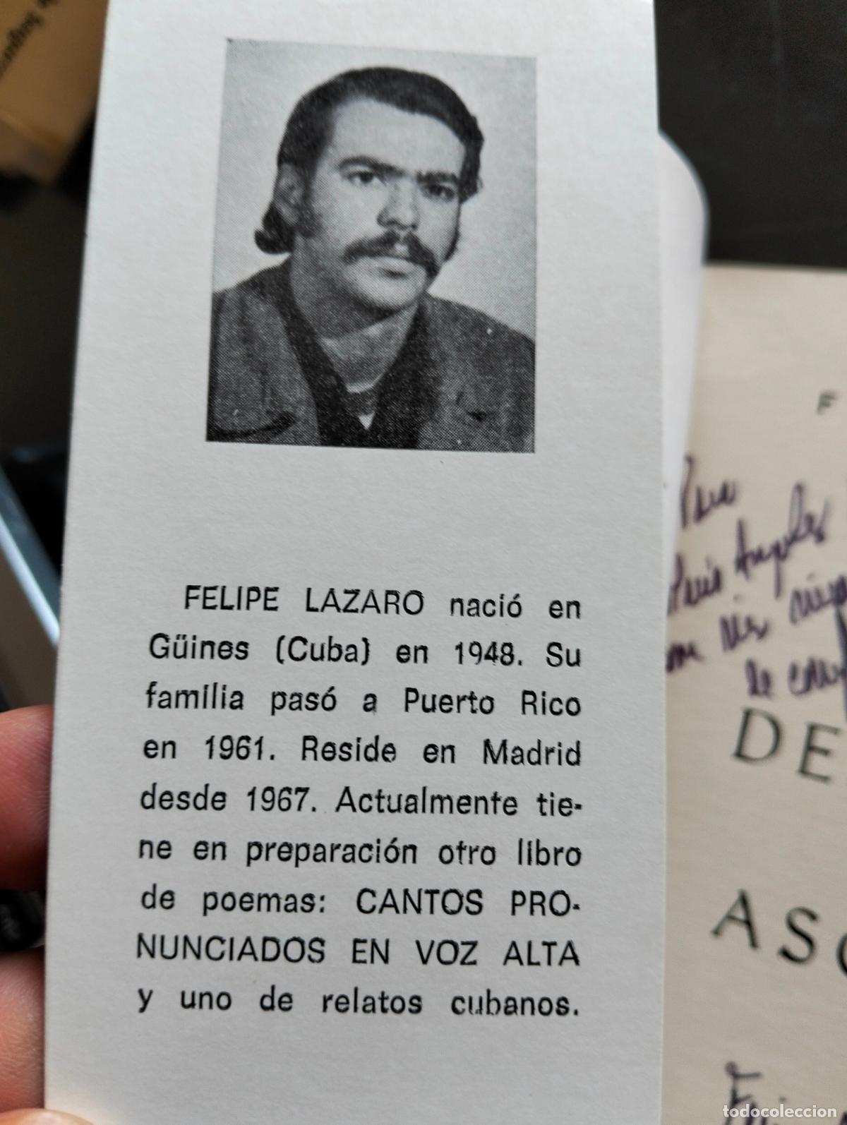 Libros de segunda mano: Raro. Poesia Cubana. Dedicado. Despedida del Asombro, Felipe Lazaro, Imp. Pueyo, Madrid, 1976. L55