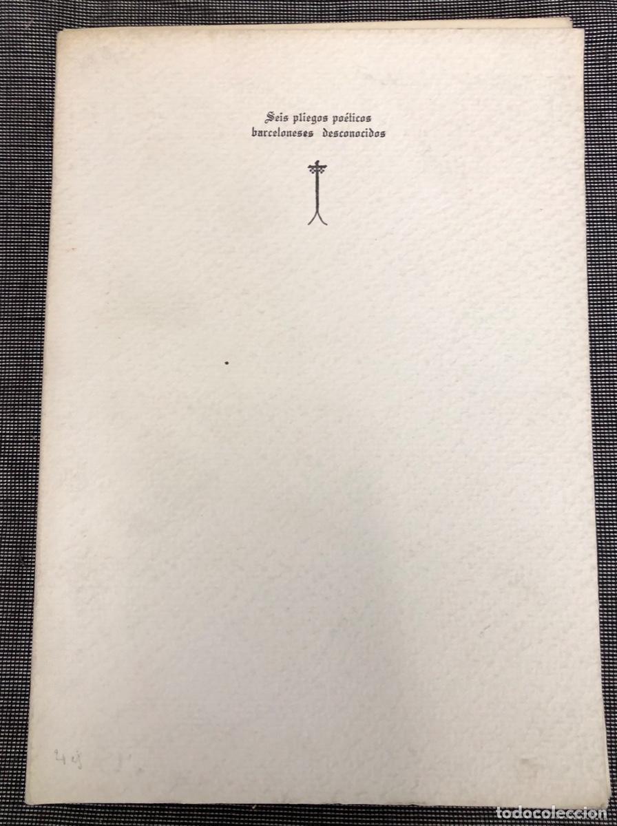 Libros de segunda mano: SEIS PLIEGOS POETICOS BARCELONESES DESCONOCIDOS C.1540. FACSIMIL. EL CROTALON, 1983