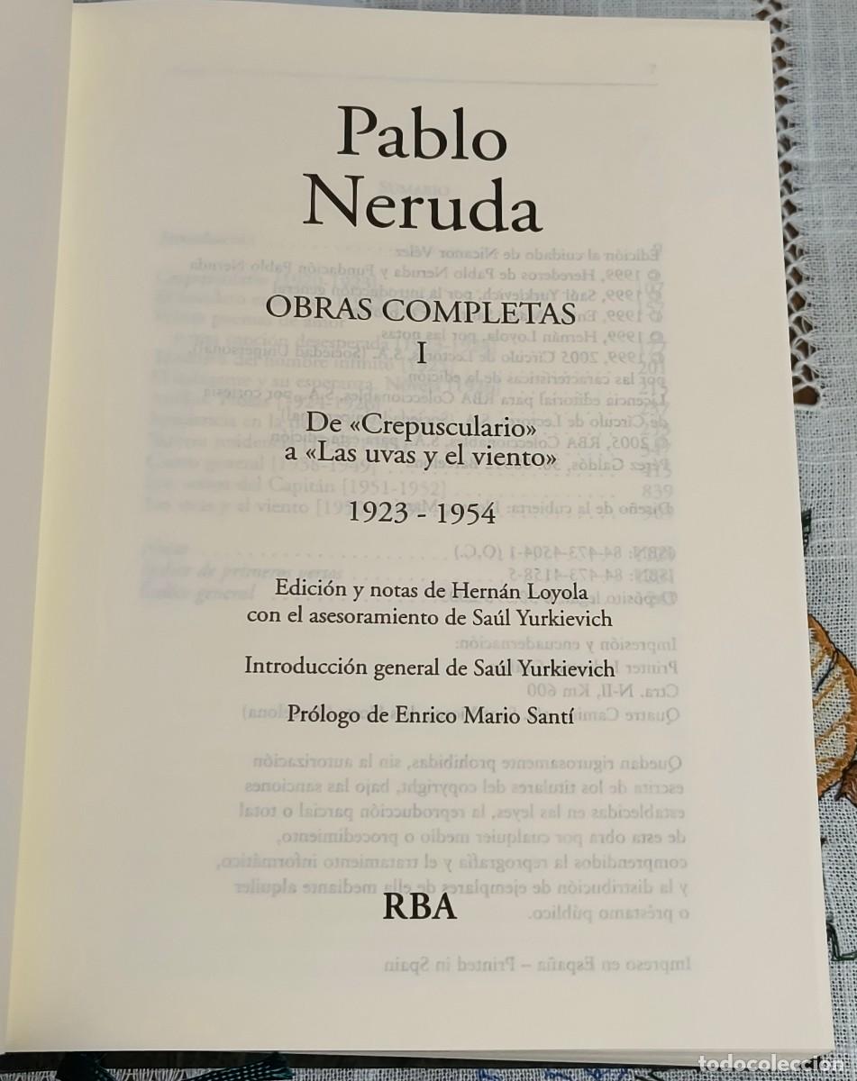 Libros de segunda mano: LIBRO |PABLO NERUDA - OBRAS COMPLETAS TOMO 1 - Foto 3
