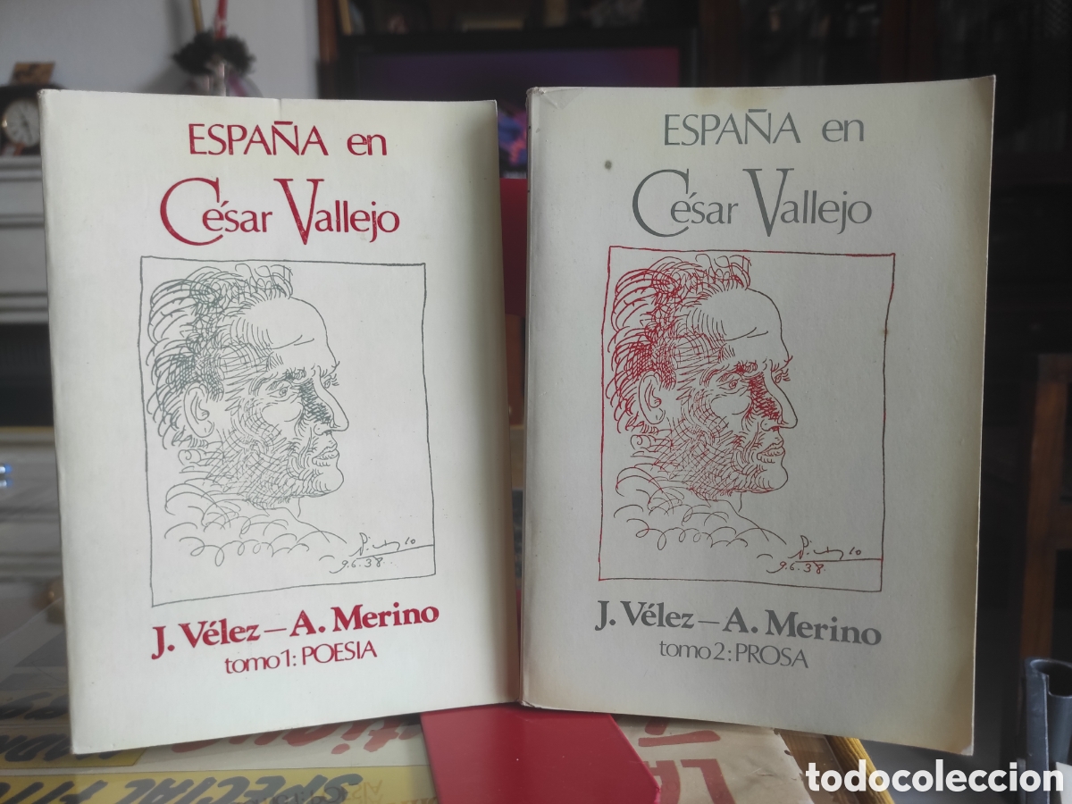 Libros de segunda mano: J. VELEZ - A. MERINO: - ESPA&Ntilde;A EN CESAR VALLEJO: TOMO 1 (POESIA) Y TOMO 2 (PROSA) - DEDICADO