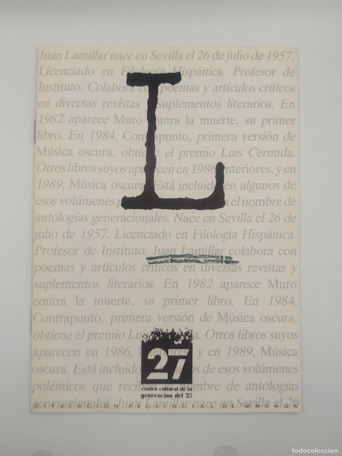 Libros de segunda mano: Cuaderno dedicado a Juan Lamillar -