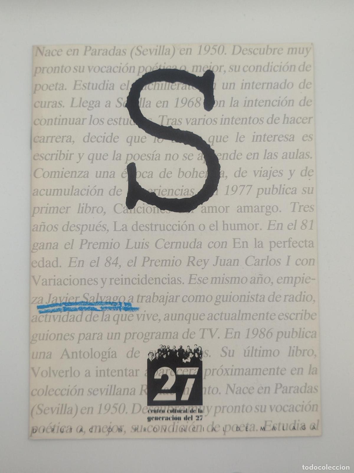 Libros de segunda mano: Cuaderno dedicado a Javier Salvago -