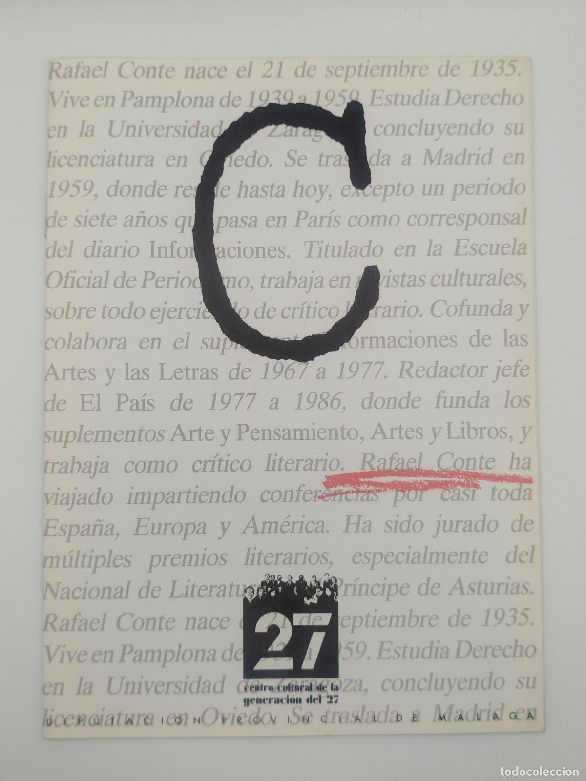 Libros de segunda mano: Cuaderno dedicado a Rafael Conte - - Foto 1