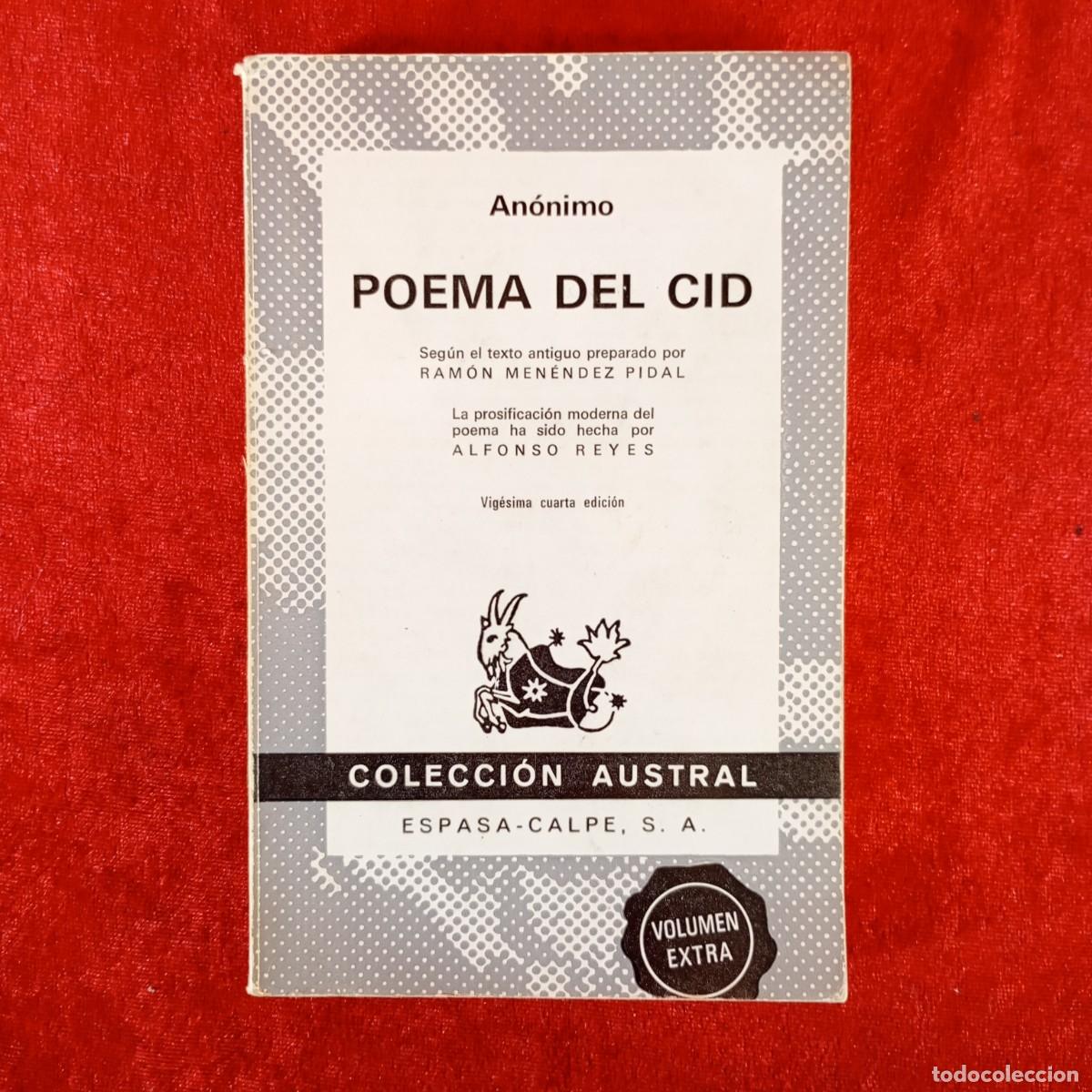 Libri di seconda mano: POEMA DEL CID - AN&Oacute;NIMO - COLECCION AUSTRAL - ESPASA-CALPE - 1973 / 1008