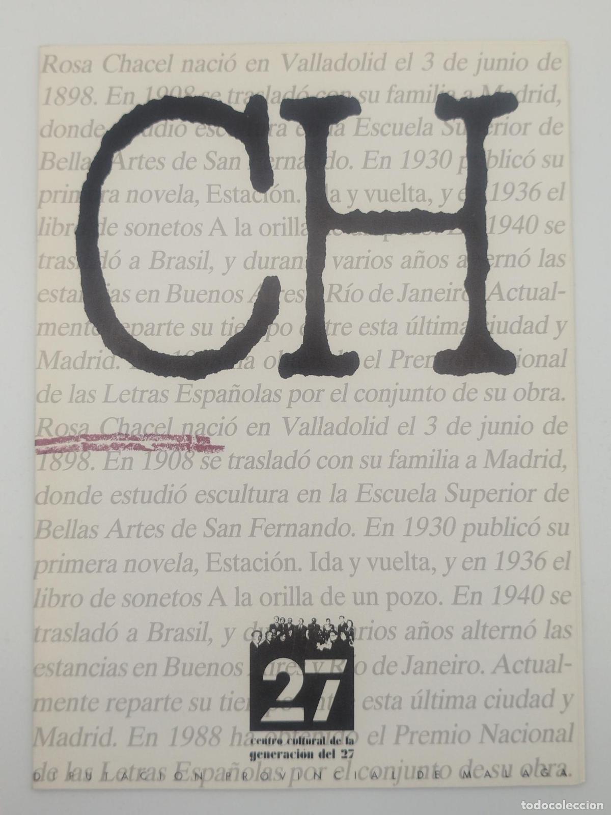 Libros de segunda mano: Cuaderno dedicado a Rosa Chacel -