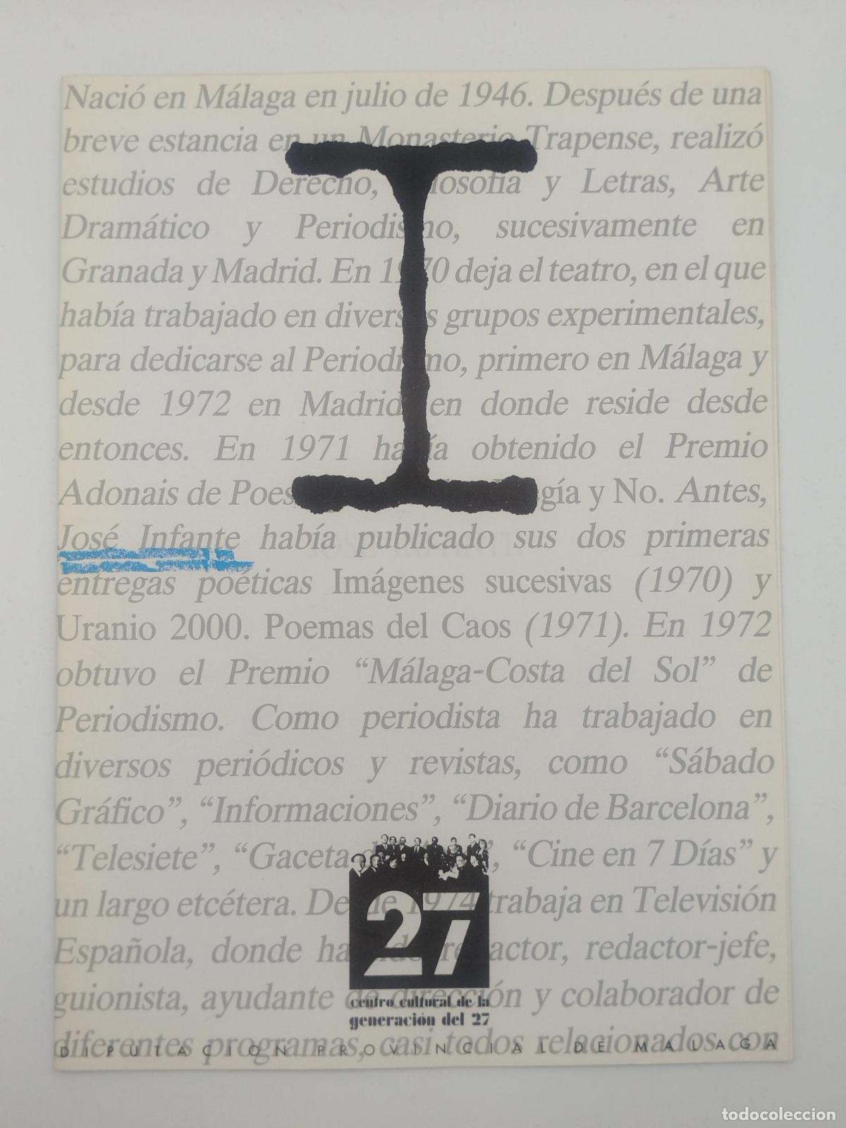 Libros de segunda mano: Cuaderno dedicado a Jos&eacute; Infante -