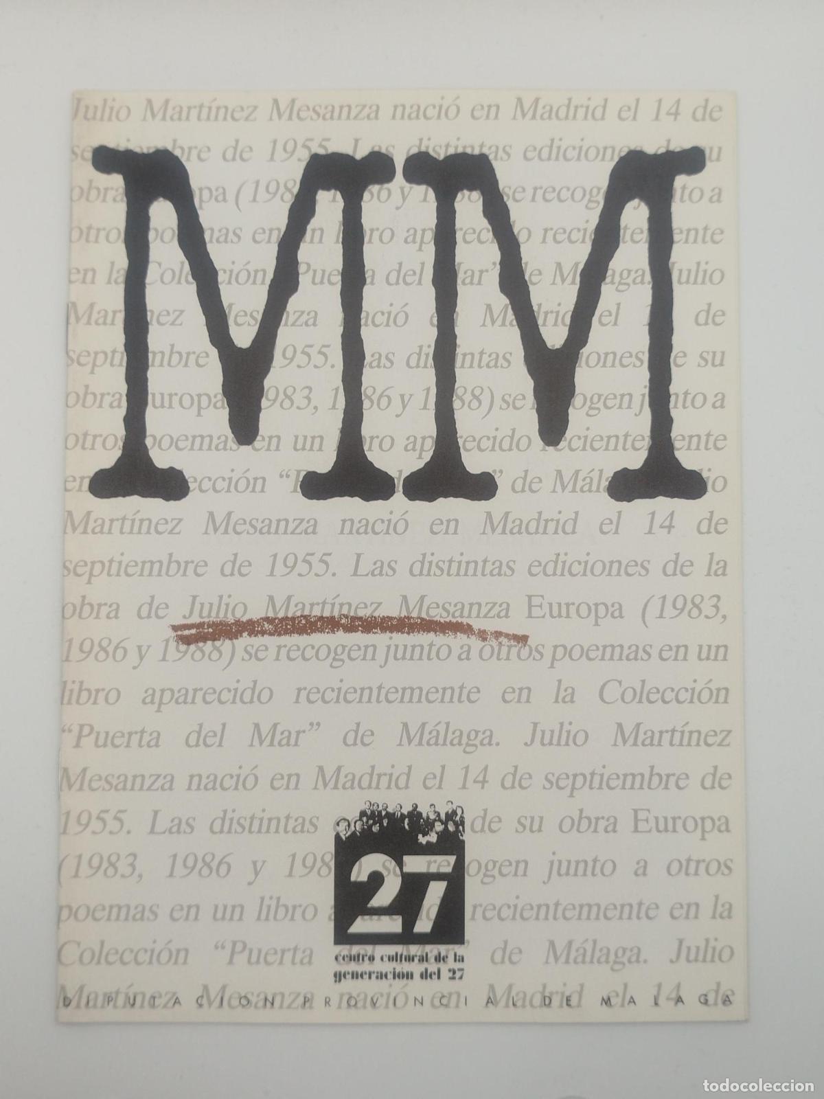 Libros de segunda mano: Cuaderno dedicado a Julio Mart&iacute;nez Mesanza -