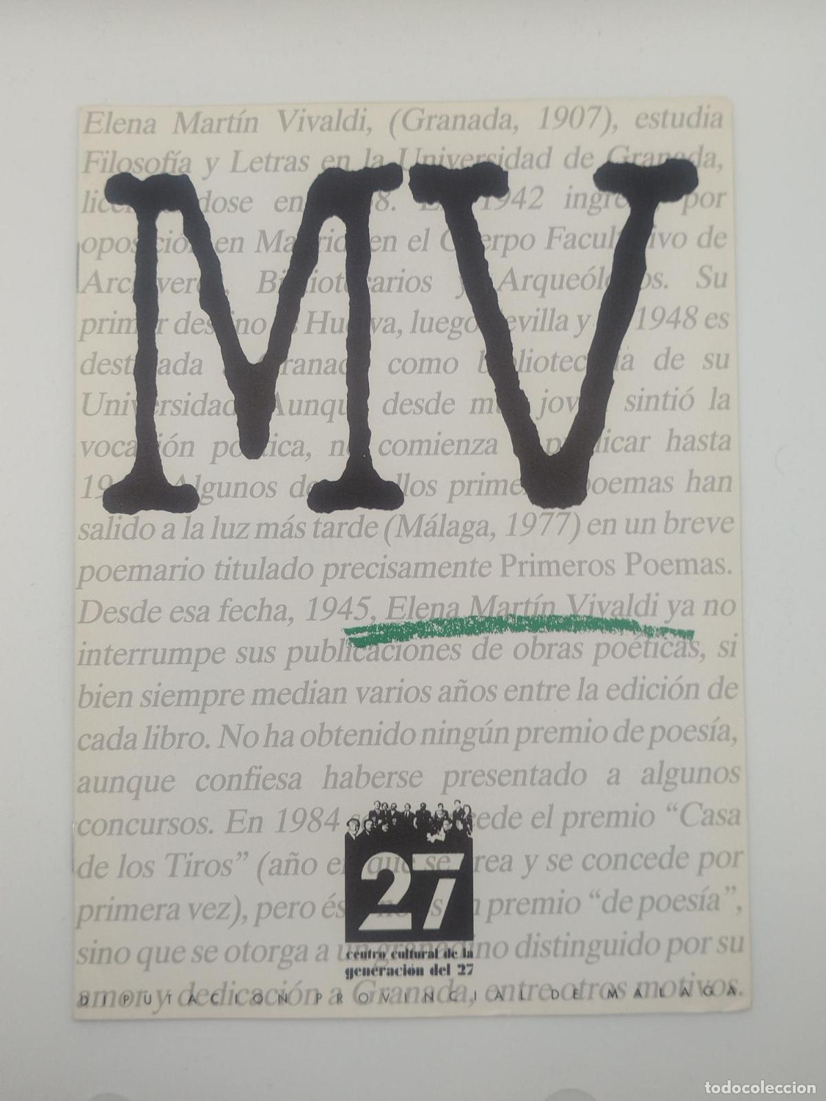 Libros de segunda mano: Cuaderno dedicado a Elena Mart&iacute;n Vivaldi -