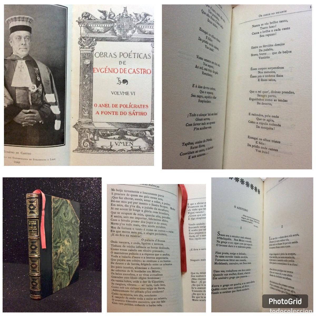 Libros de segunda mano: Obras Po&eacute;ticas de Eug&eacute;nio de Castro: O Anel de Policrates - A Fonte do S&aacute;tiro. Envio gr&aacute;tis