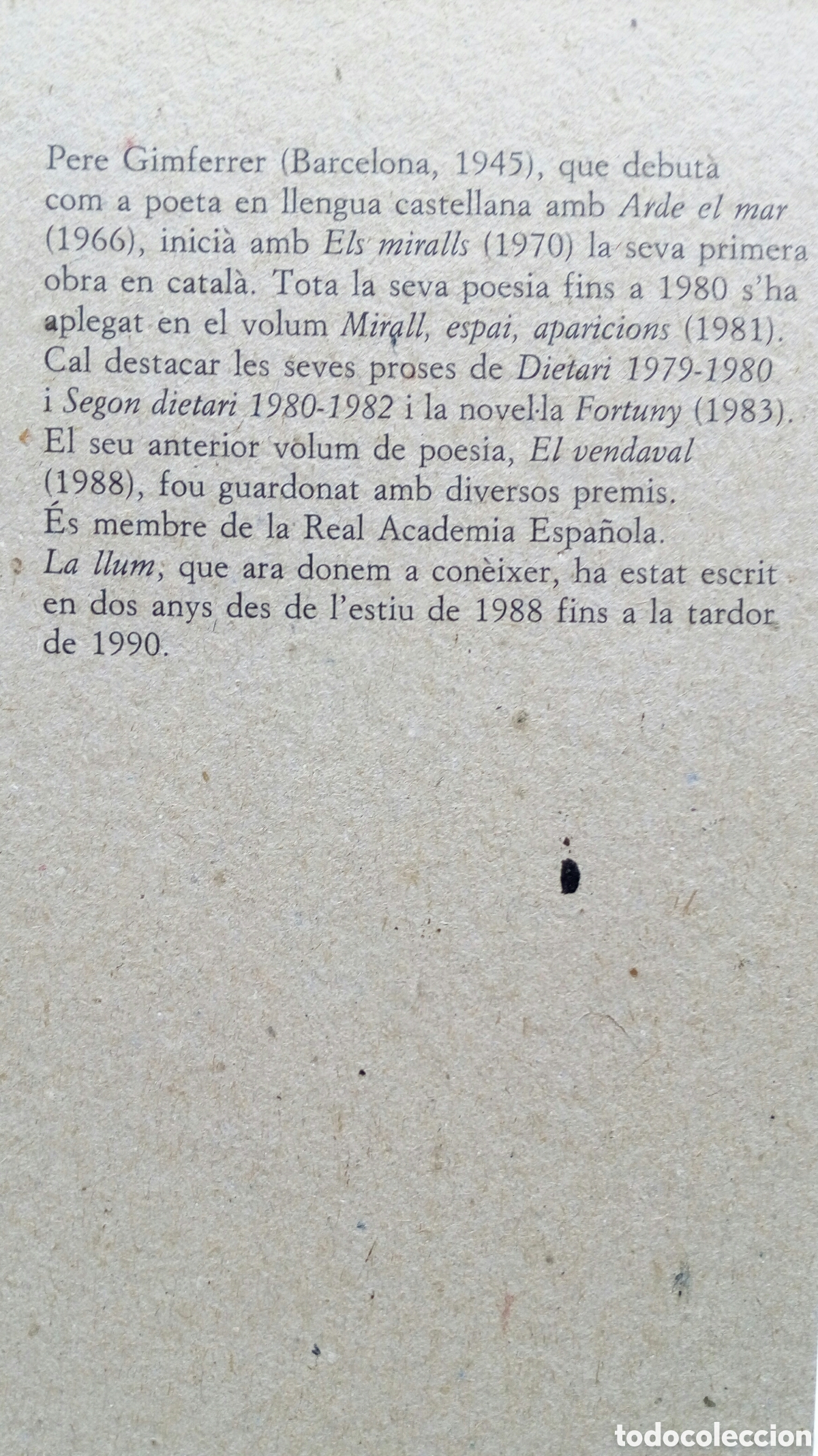 Libros de segunda mano: La Llum. Pere Gimferrer. - Foto 3