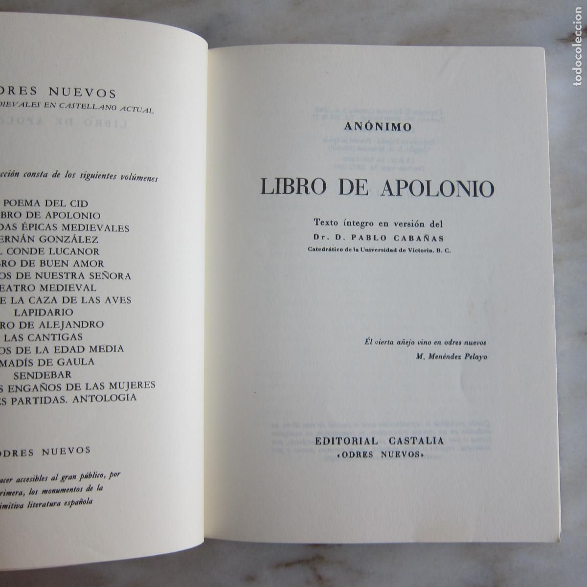 Libros de segunda mano: LIBRO DE APOLONIO - AN&Oacute;NIMO (CASTALIA) POES&Iacute;A - Foto 5