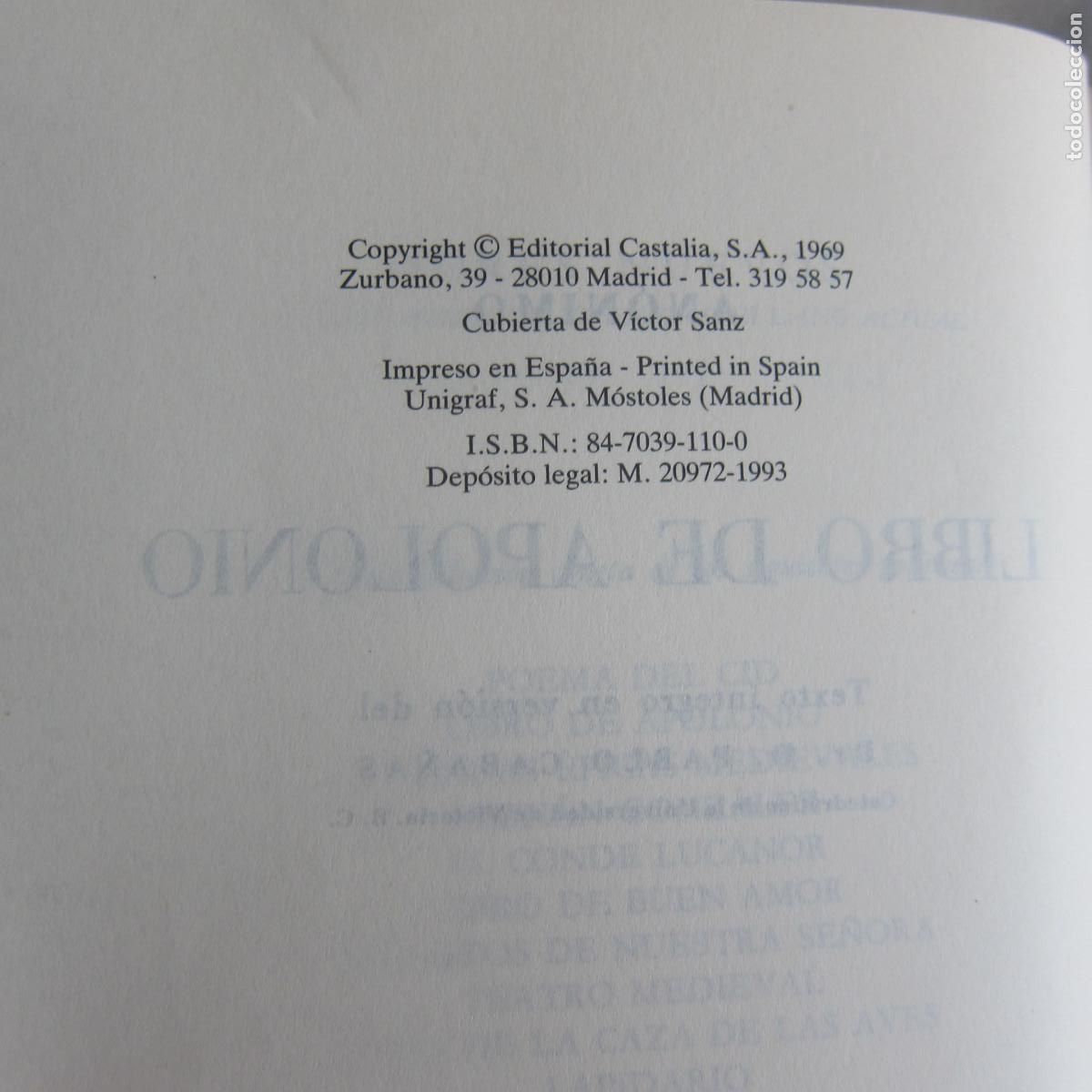 Libros de segunda mano: LIBRO DE APOLONIO - AN&Oacute;NIMO (CASTALIA) POES&Iacute;A - Foto 6
