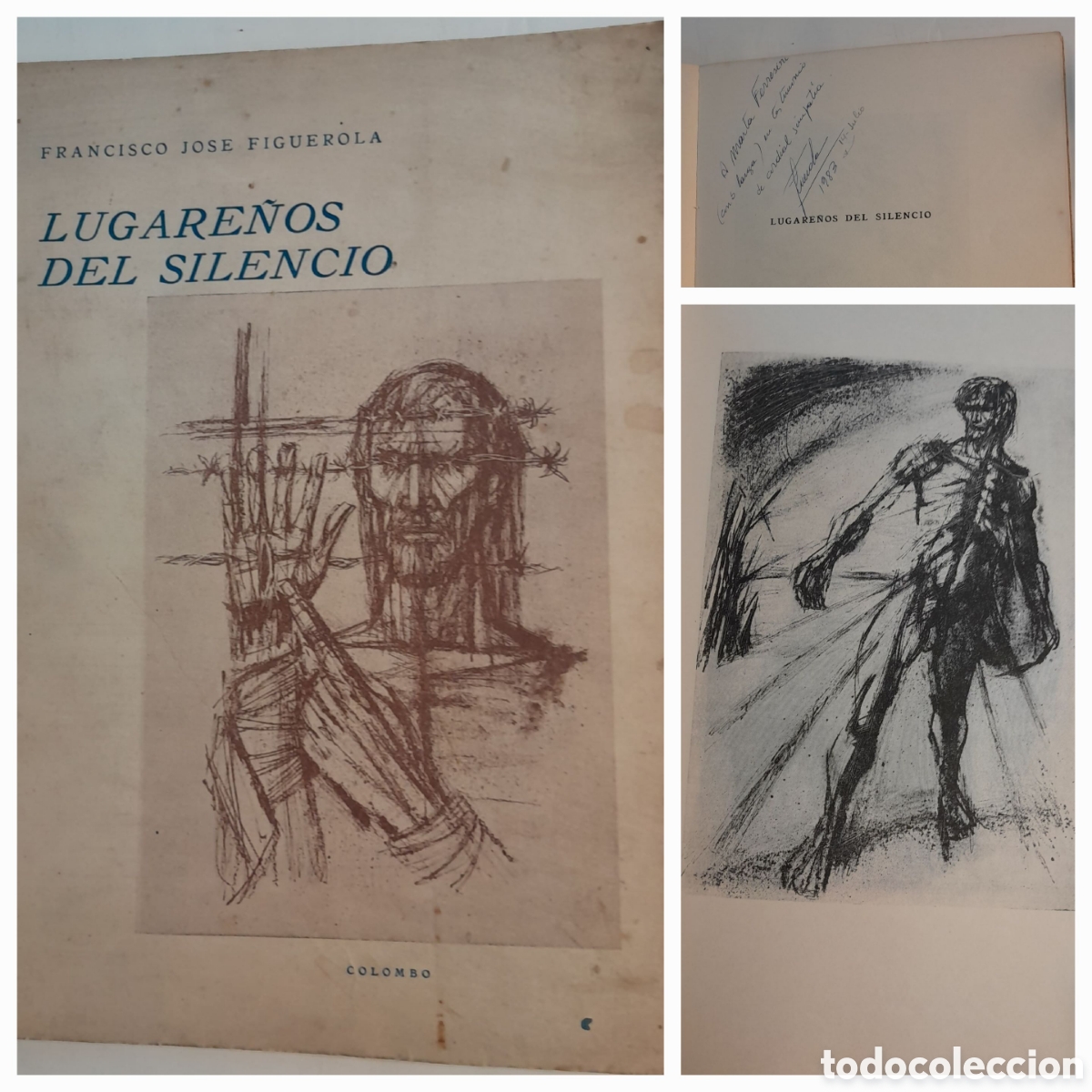 Libros de segunda mano: Francisco Jos&eacute; Figuerola. Lugares del silencio. Ilustrado Bourse Herrera 1976 Dedicado por el autor.