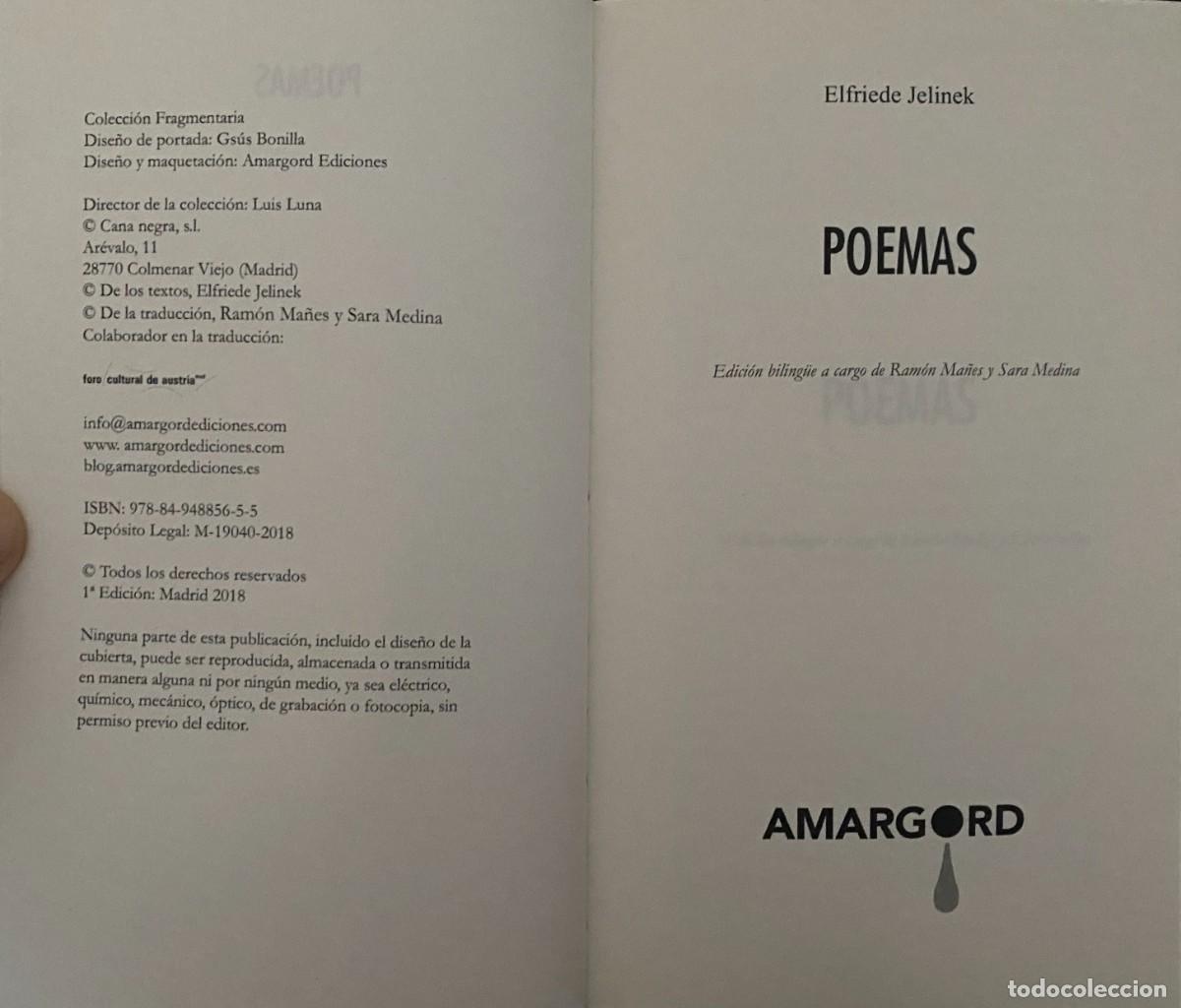Libros de segunda mano: Elfriede JELINEK, Poemas, Amargord - Foto 3