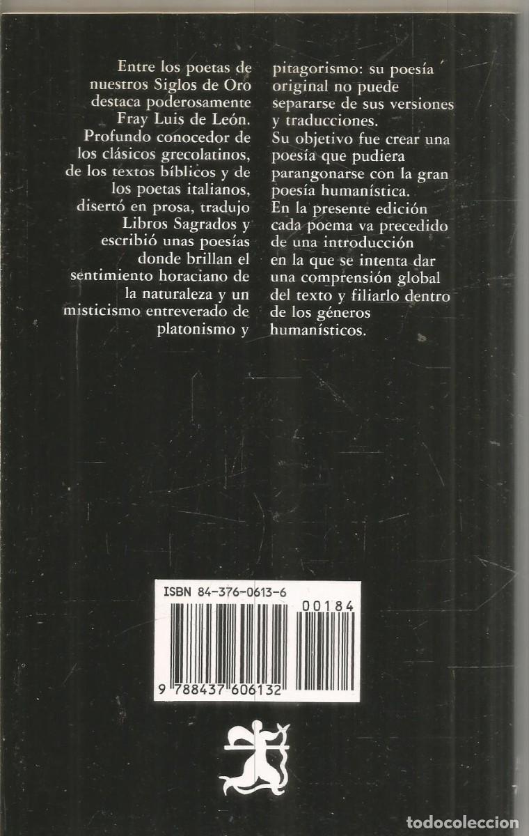 Libros de segunda mano: FRAY LUIS DE LEON. POESIA. CATEDRA - Foto 2