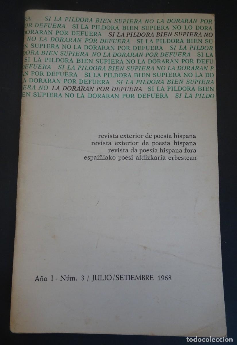 Libros de segunda mano: SI LA P&Iacute;LDORA BIEN SUPIERA NO LA DORARAN POR DEFUERA, REVISTA EXTERIOR DE POES&Iacute;A HISPANA, N&ordm;3 1968