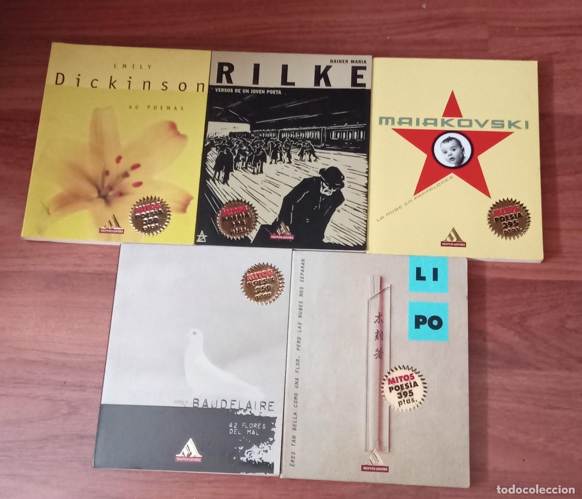 Libros de segunda mano: MITOS POESIA. Mondadori.. Rilke - Dickinson - li po - Baudelaire - Maiakovski