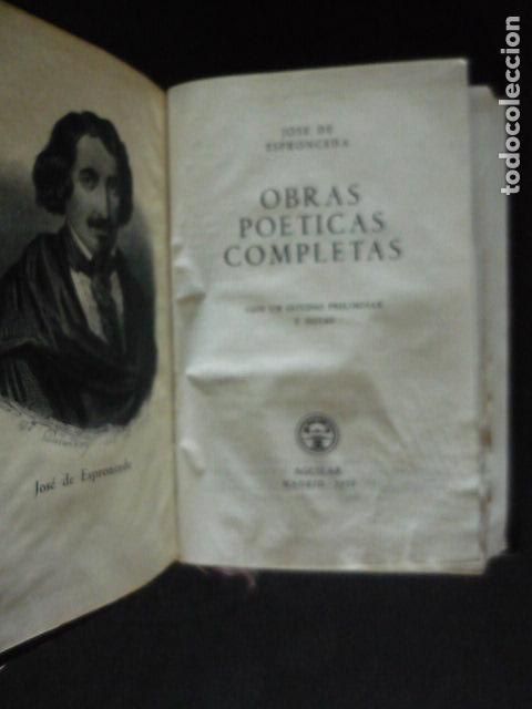 Libros de segunda mano: OBRAS PO&Eacute;TICAS COMPLETAS JOS&Eacute; DE ESPRONCEDA (AGUILAR 1959)