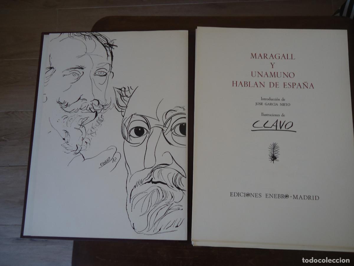 Libros de segunda mano: Maragall y Unamuno hablan de Espa&ntilde;a. Ilustraciones de Clavo