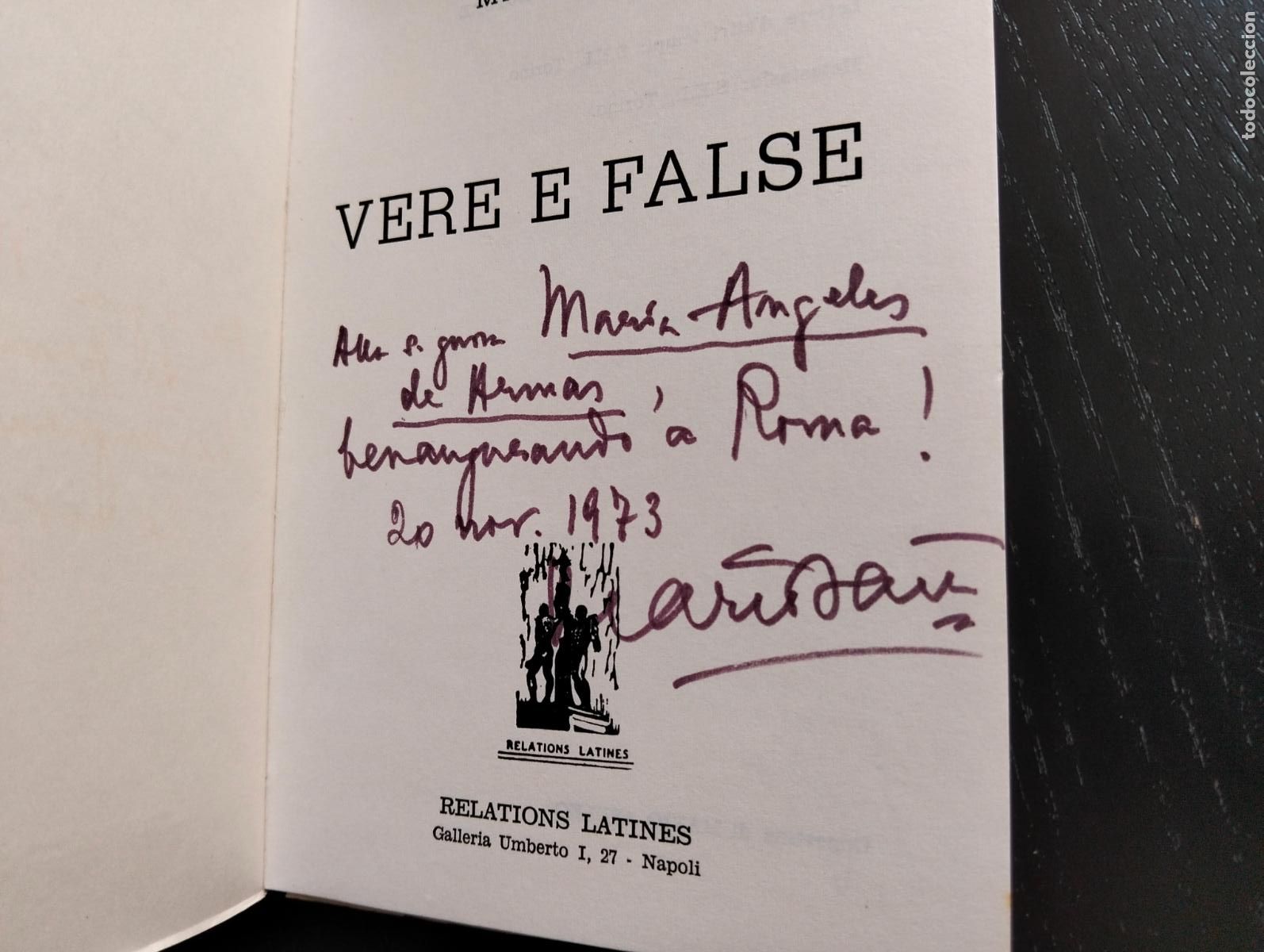 Libros de segunda mano: Dedicado por el Autor, Poesia. Vere e False, Mario Vani, ed. Relations, 1973. VISITA CATALOGO L55