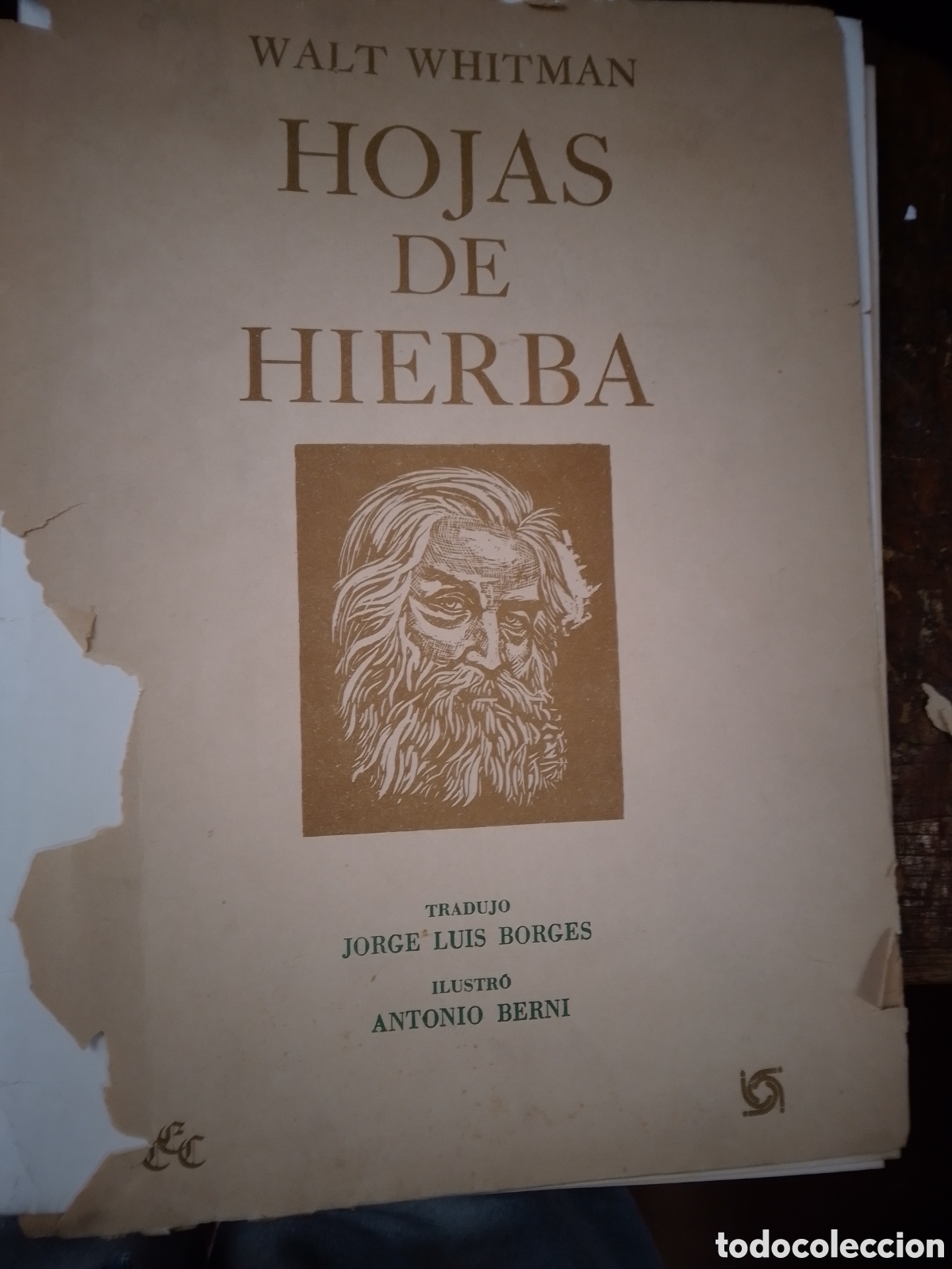 Libros de segunda mano: HOJAS DE HIERBA. WHITMAN, WALT. TRADUCCION BORGES. JUAREZ. 1983