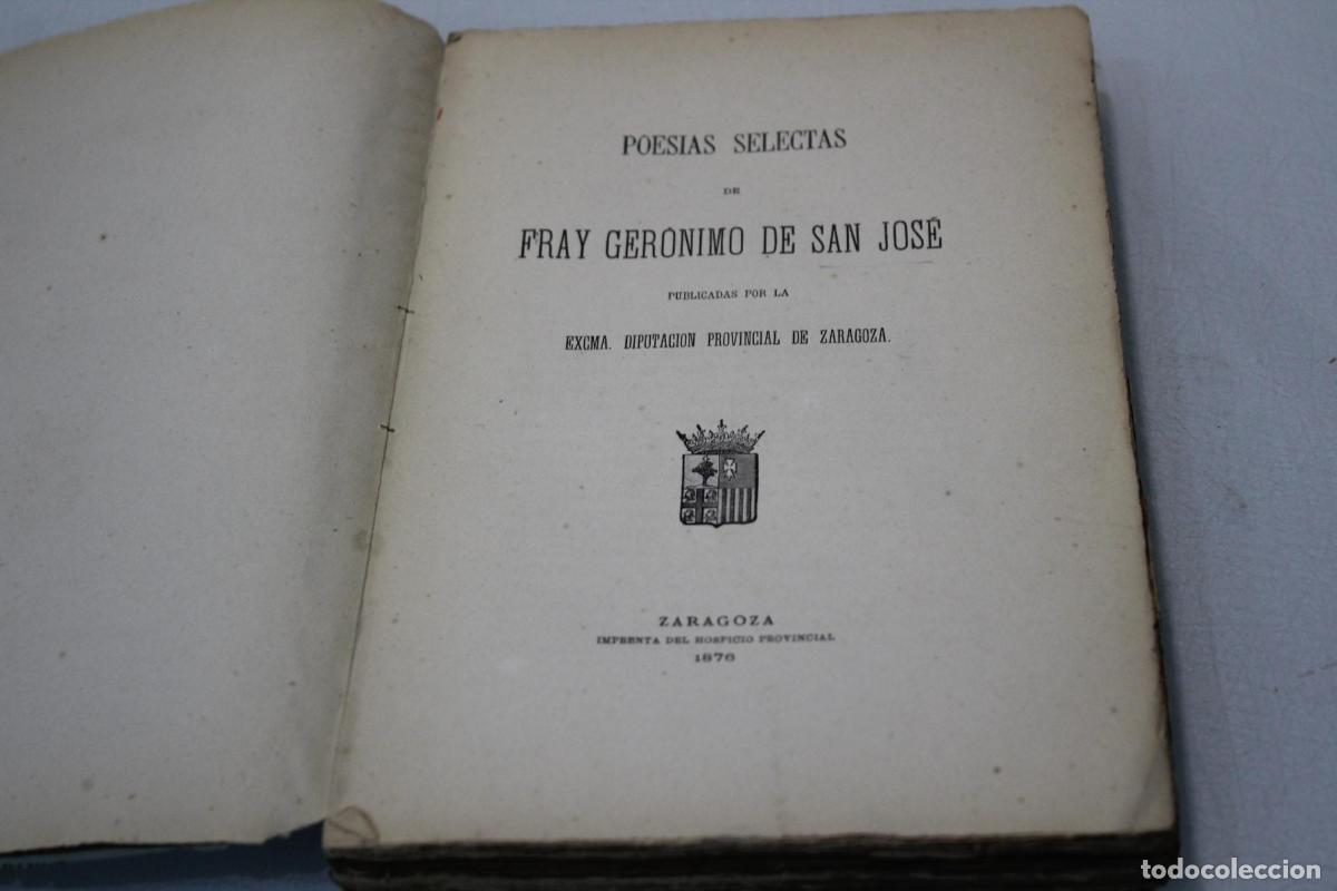 Libros de segunda mano: 1876.- Poes&iacute;as selectas de Fray Ger&oacute;nimo de San Jos&eacute;. - Fray Ger&oacute;nimo de San Jos&eacute;.