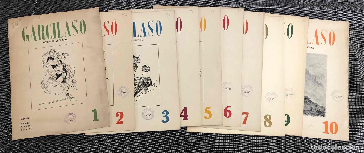 Libros de segunda mano: GARCILASO JUVENTUD CREADORA N&ordm; 1 AL 10. VERSO Y PROSA. A&Ntilde;OS 1943 Y 1944