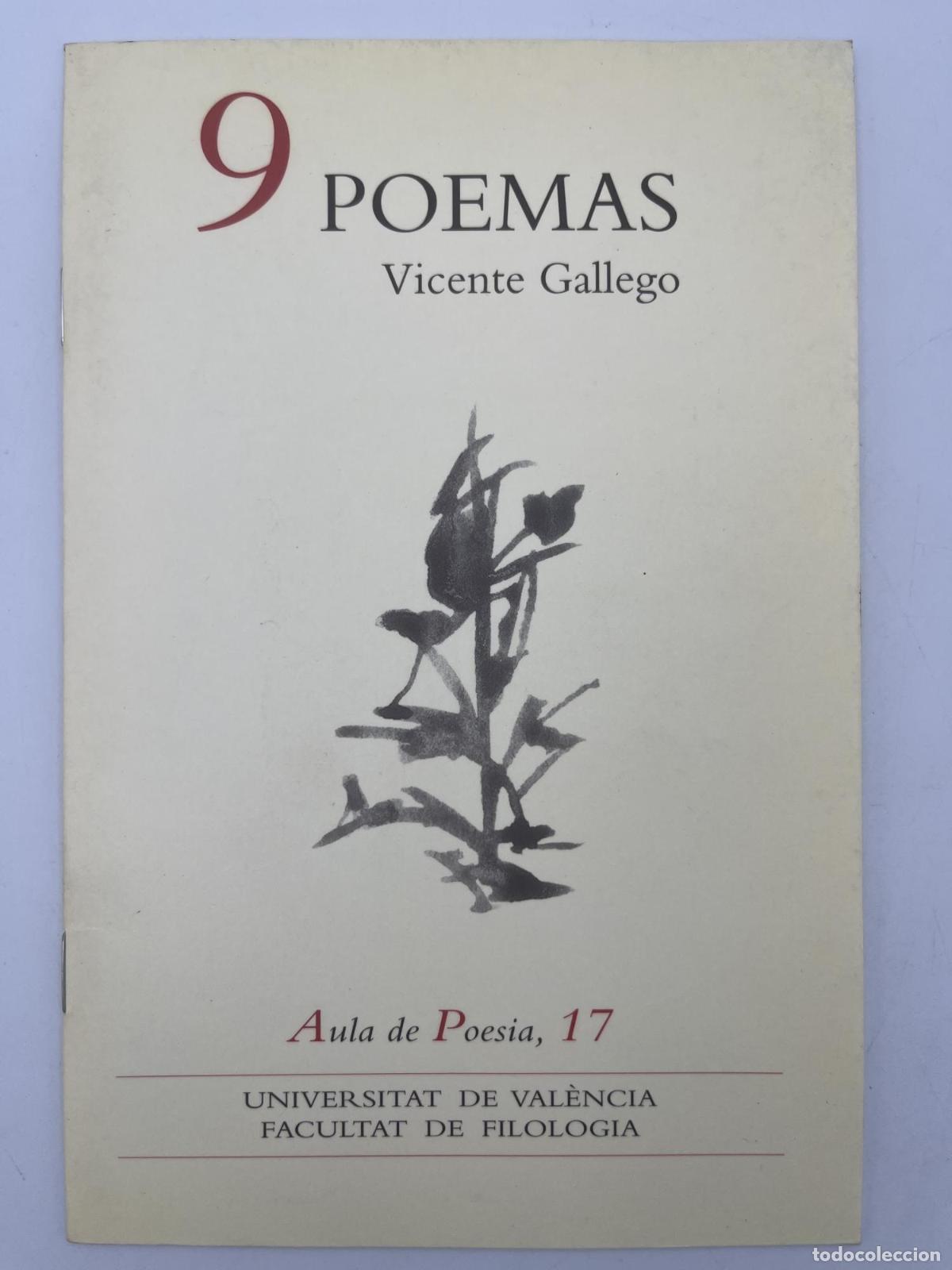 Libros de segunda mano: 9 poemas - Vicente Gallego