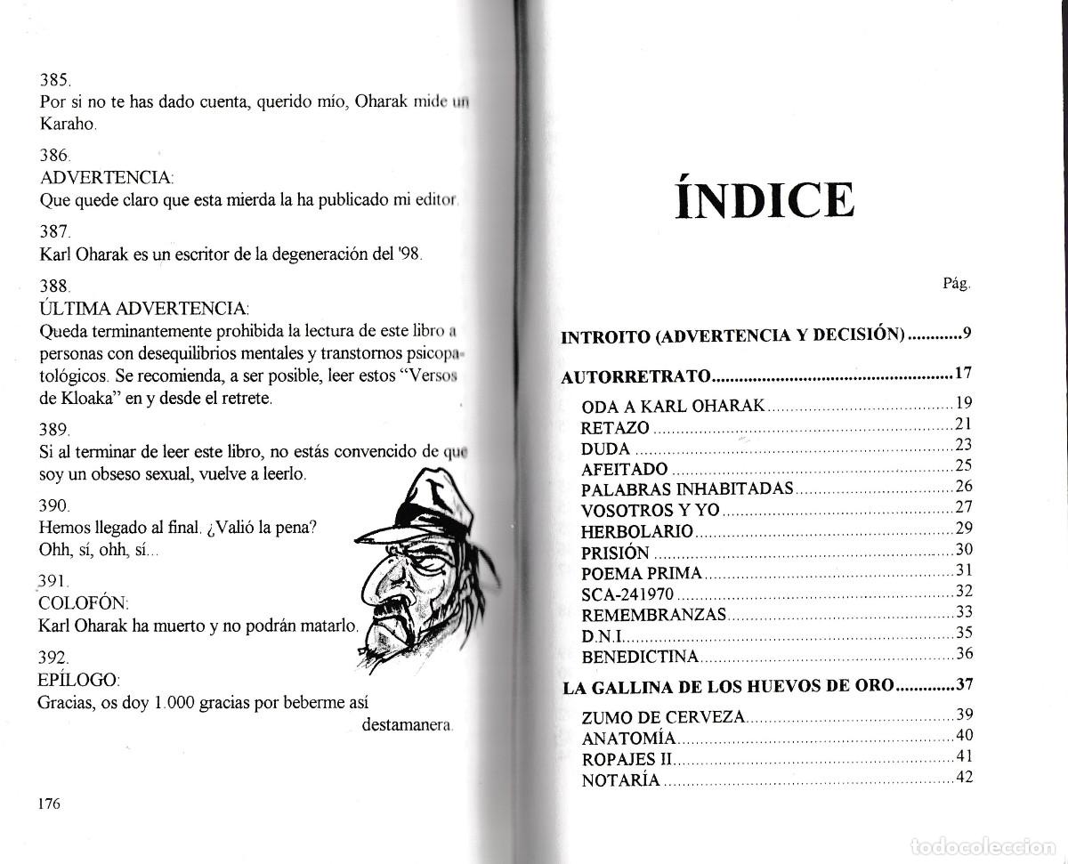 Libros de segunda mano: VERSOS DE KLOAKA. KARL OHARAK. EDICIONES ALTAZOR 1995 - Foto 3