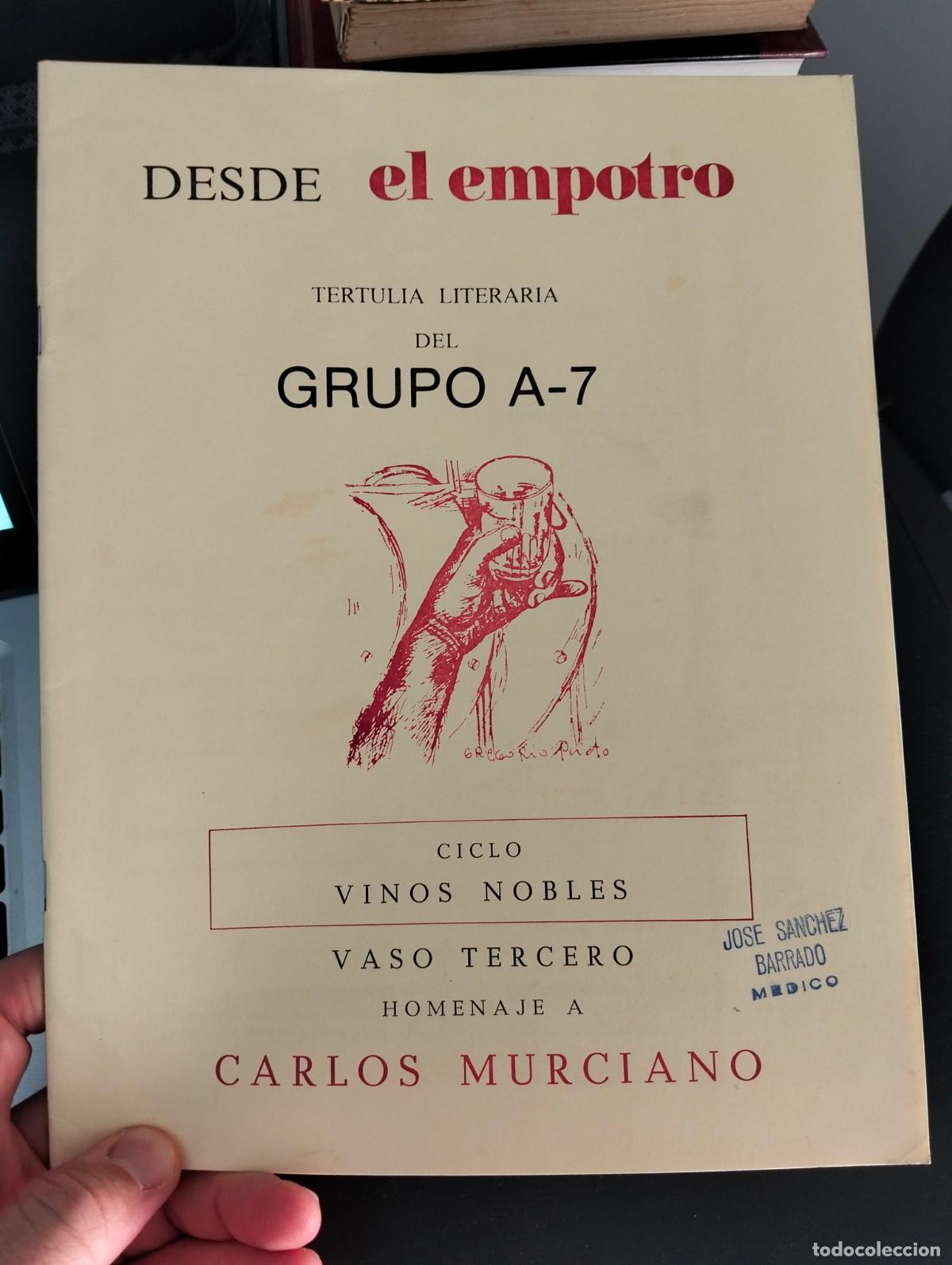 Libros de segunda mano: Poesia. Dedicado. Homenaje a Carlos Murciano, Grupo A7. Muy raro. VISITA MI CATALOGO. L55