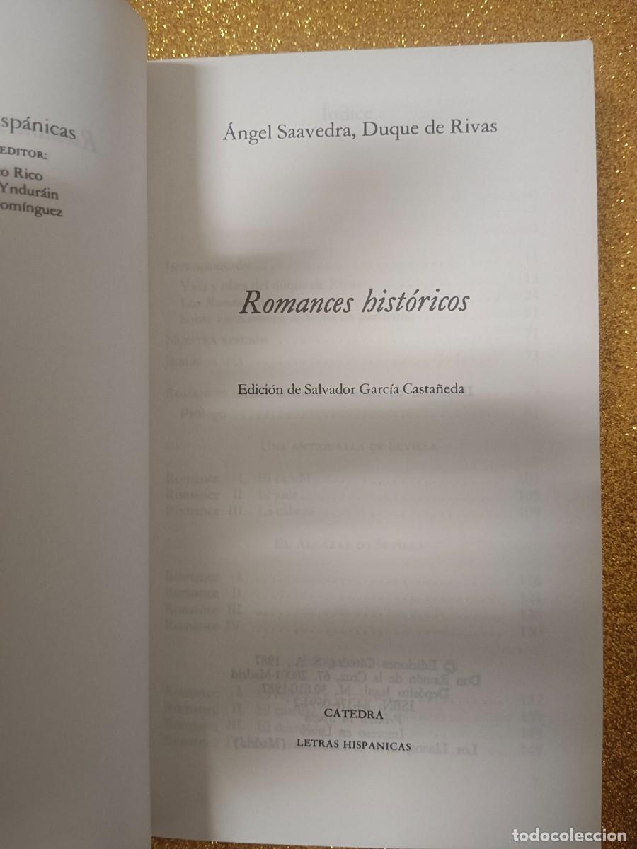 Libros de segunda mano: ROMANCES HIST&Oacute;RICOS. DUQUE DE RIVAS - Foto 5
