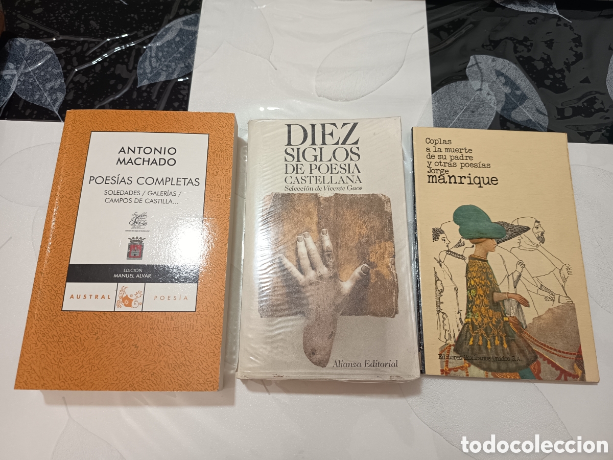 Libros de segunda mano: Lote 3 libros de poes&iacute;a: Antonio Machado, Diez siglos de poes&iacute;a castellana y Jorge Manrique
