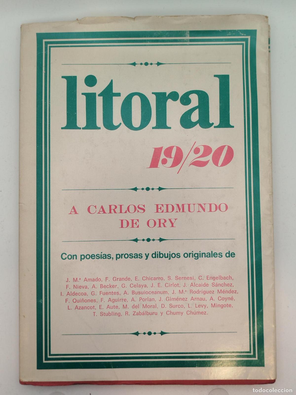 Libros de segunda mano: Revista Litoral. N&ordm; 19/20. A Carlos Edmundo de Ory -