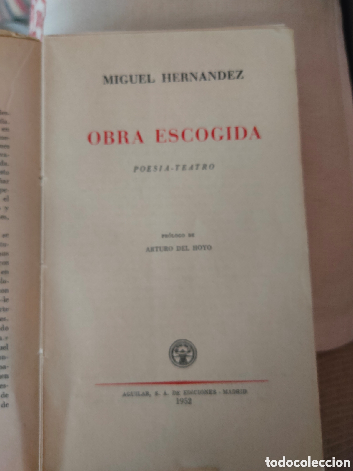 Libros de segunda mano: Obra escogida Miguel Hern&aacute;ndez