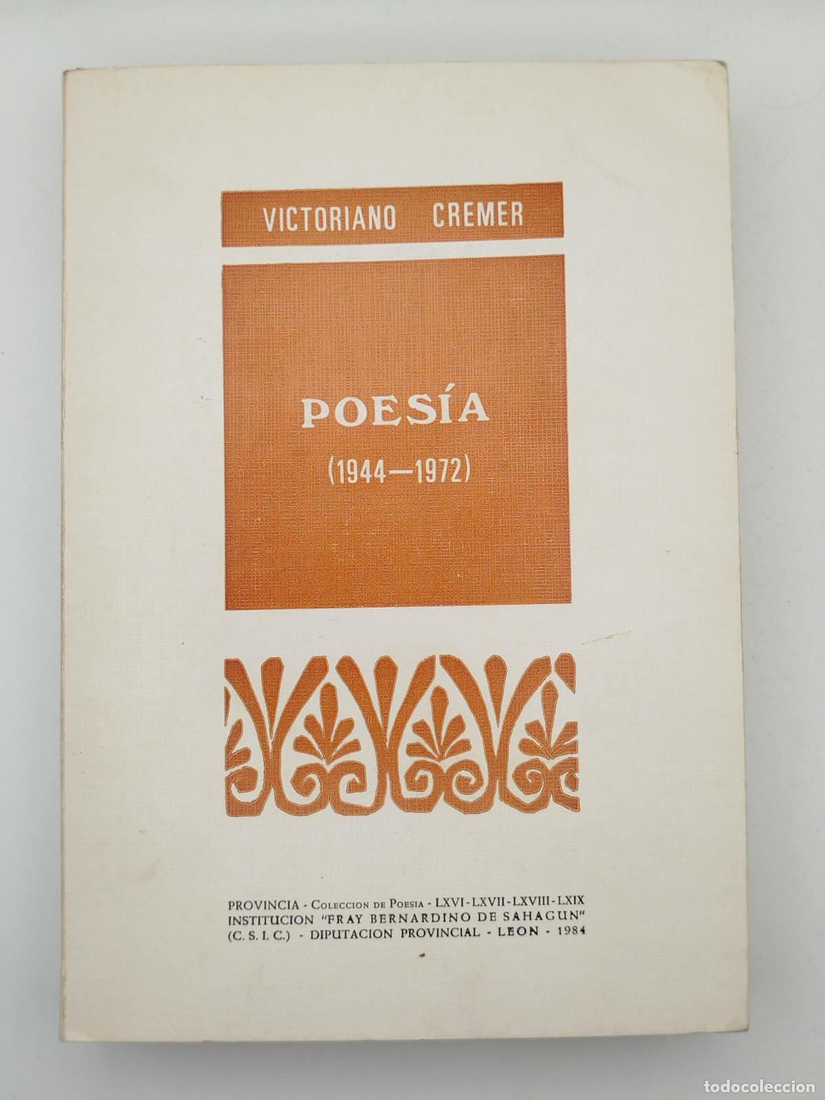 Libros de segunda mano: Poes&iacute;a (1944-1972). Tomo I - Victoriano Cr&eacute;mer