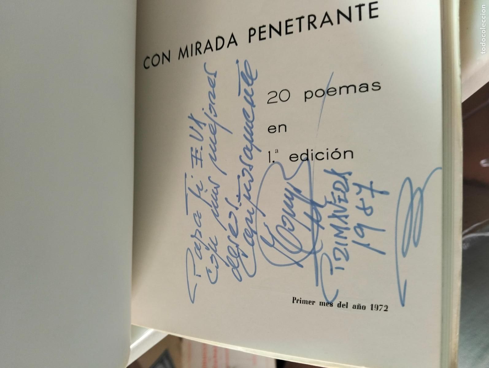 Libros de segunda mano: Poesia. Dedicado por el Autor, Con Mirada Penetrante, Tony Rivas, 1972 VISITA MI CATALOGO L55