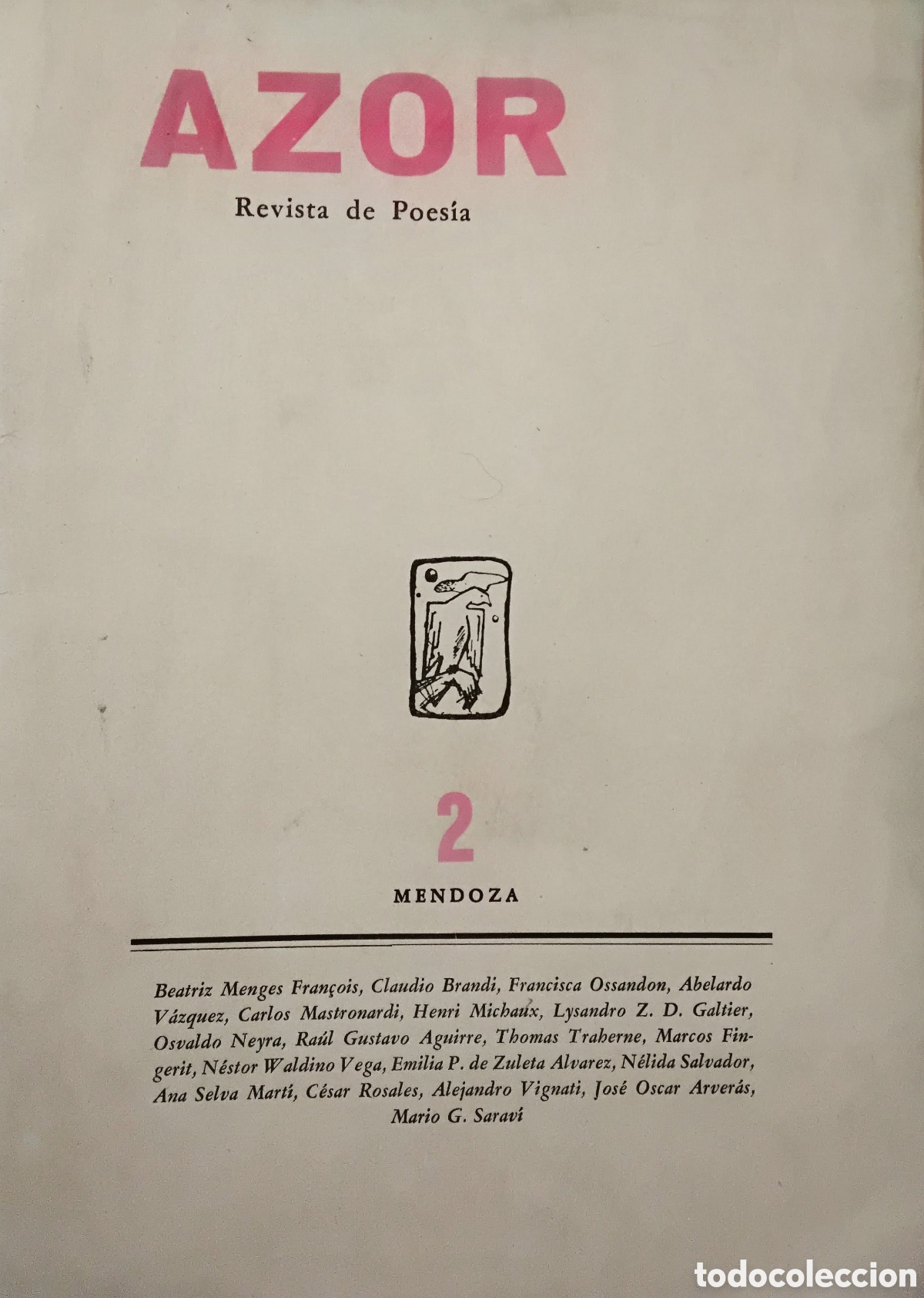 Libros de segunda mano: AZOR. Revista de Poes&iacute;a N&ordm; 2 &ndash; Amigos de la Poes&iacute;a &ndash; Mendoza, diciembre de 1959