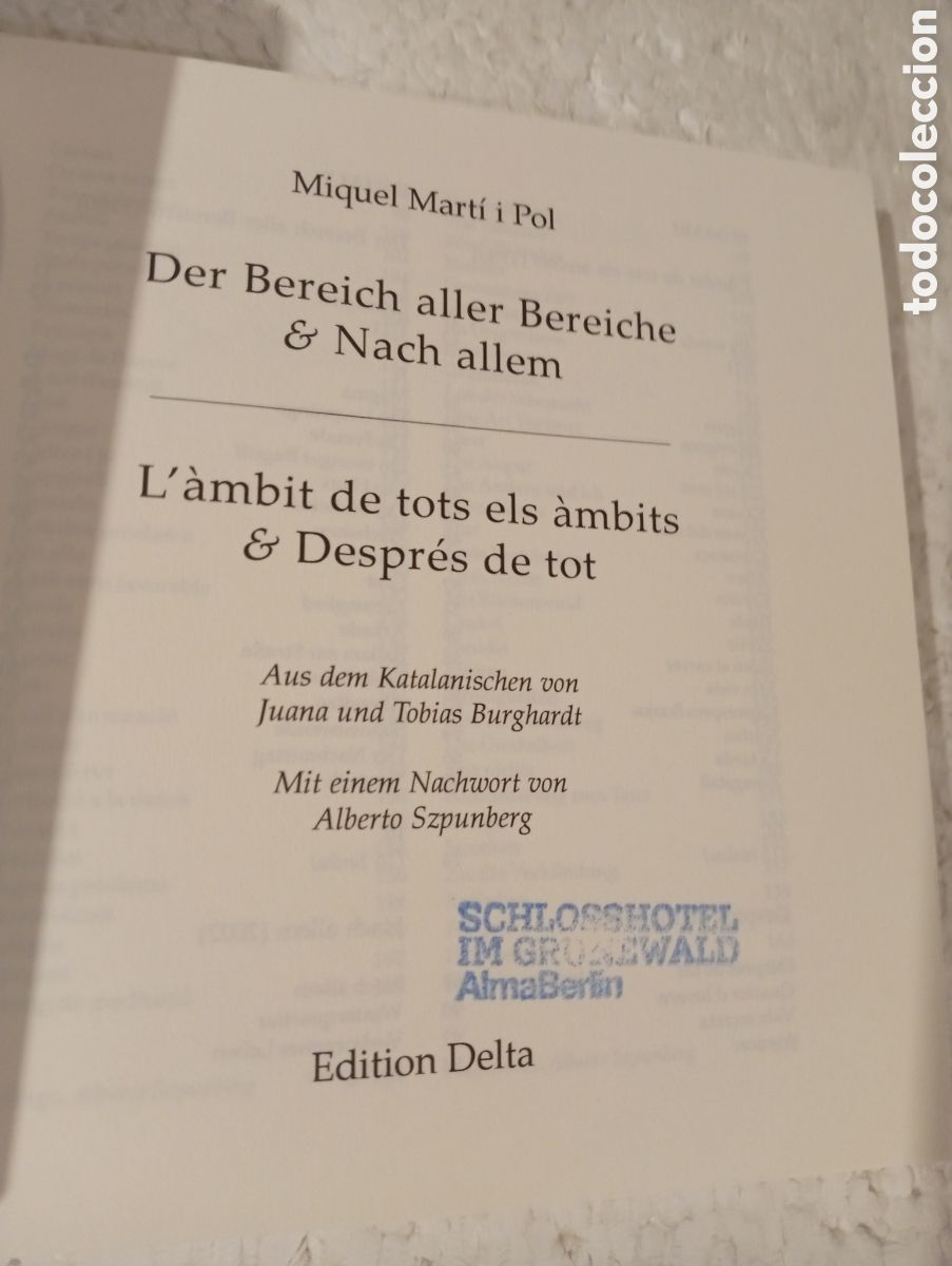 Libros de segunda mano: MIQUEL MART&Iacute; I POL. DER BEREICH ALLER BEREICHE & NACH ALLEM. BILING&Uuml;E CATAL&Aacute;N-ALEM&Aacute;N. DELTA 2007